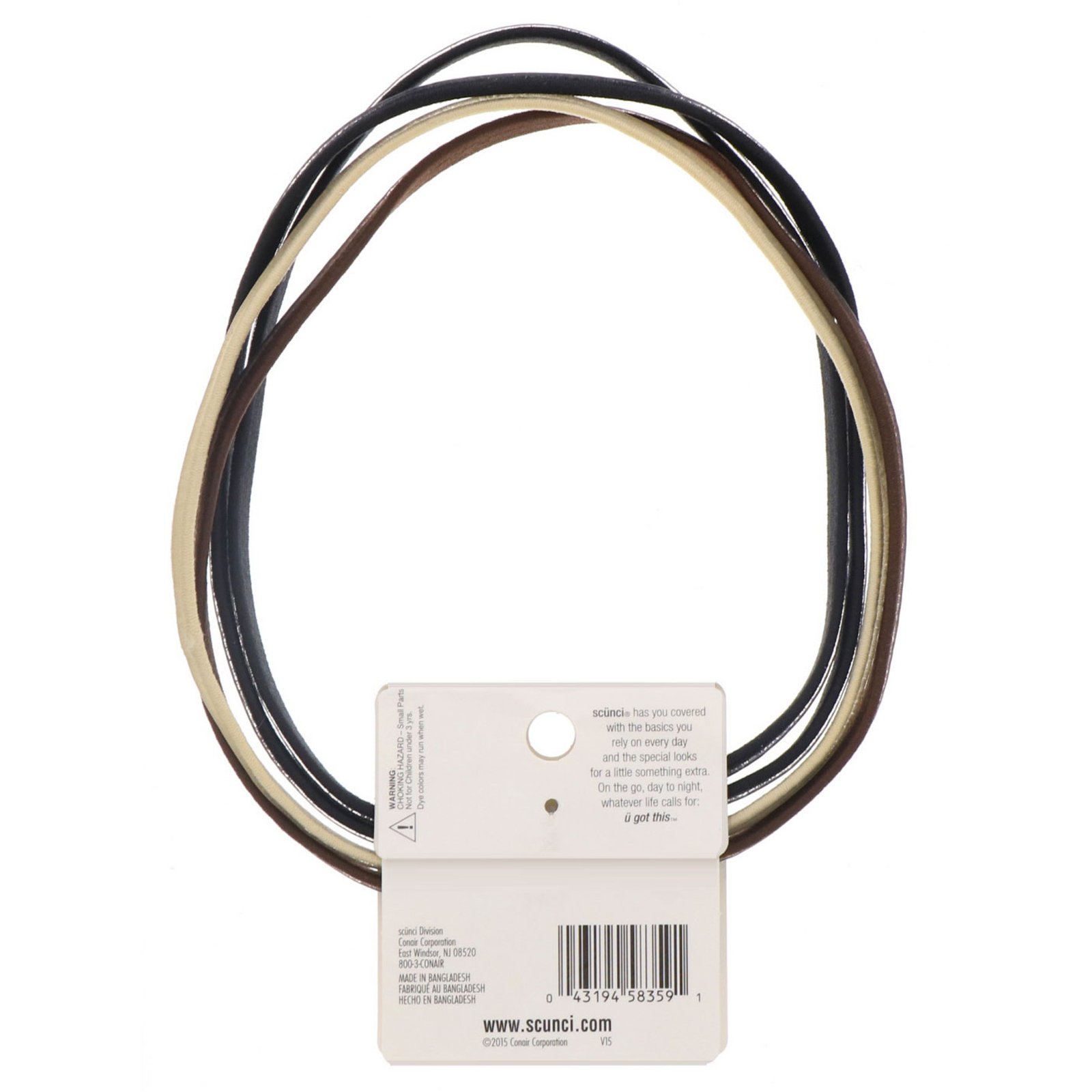 Comprar Scunci, Tiaras planas No Slip Grip, mantêm os cabelos presos o dia todo, neutras, 4 peças - Imagem 2