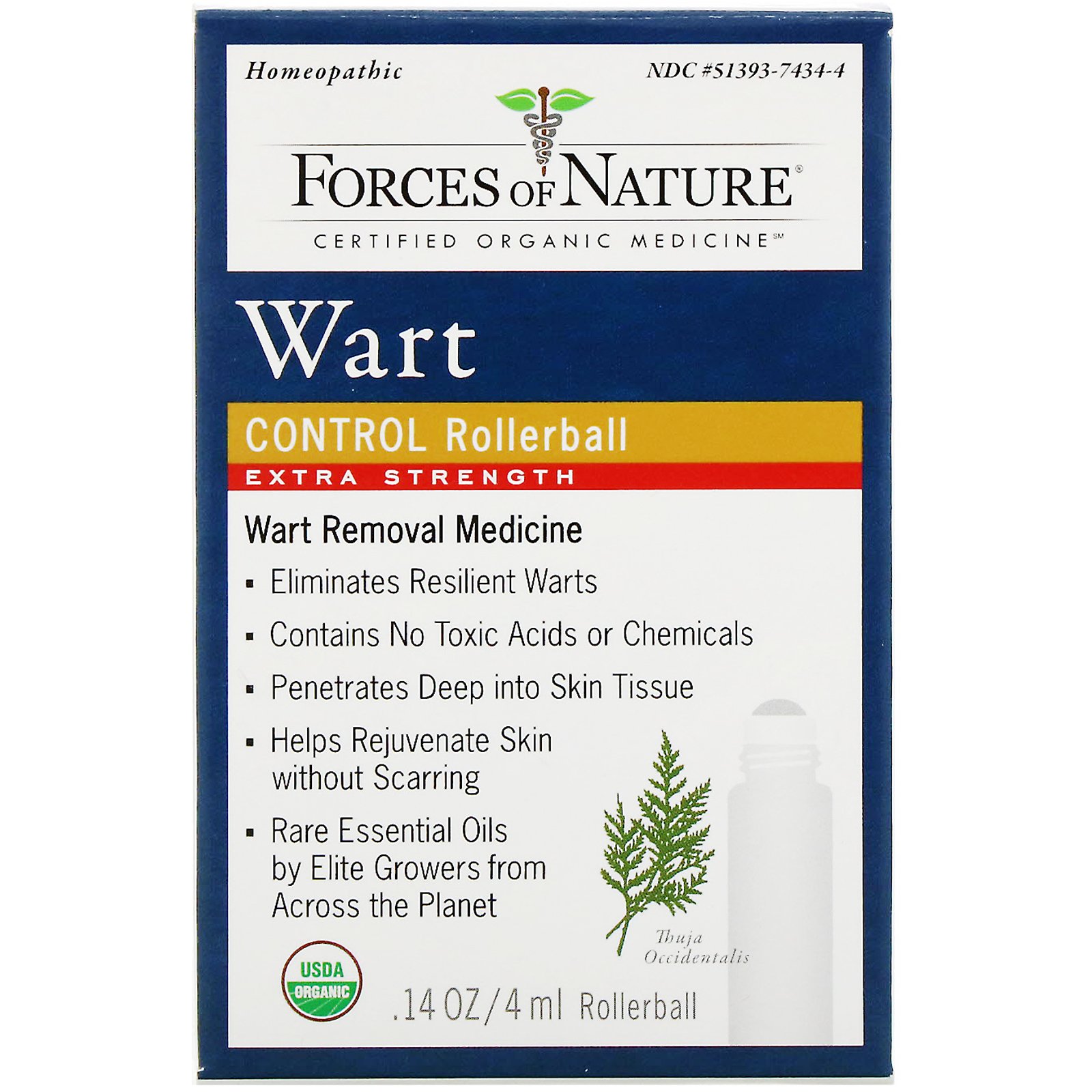 Comprar Forces of Nature, Controle para Verrugas, Força Extra, Roll-on, 0,14 oz (4 ml)