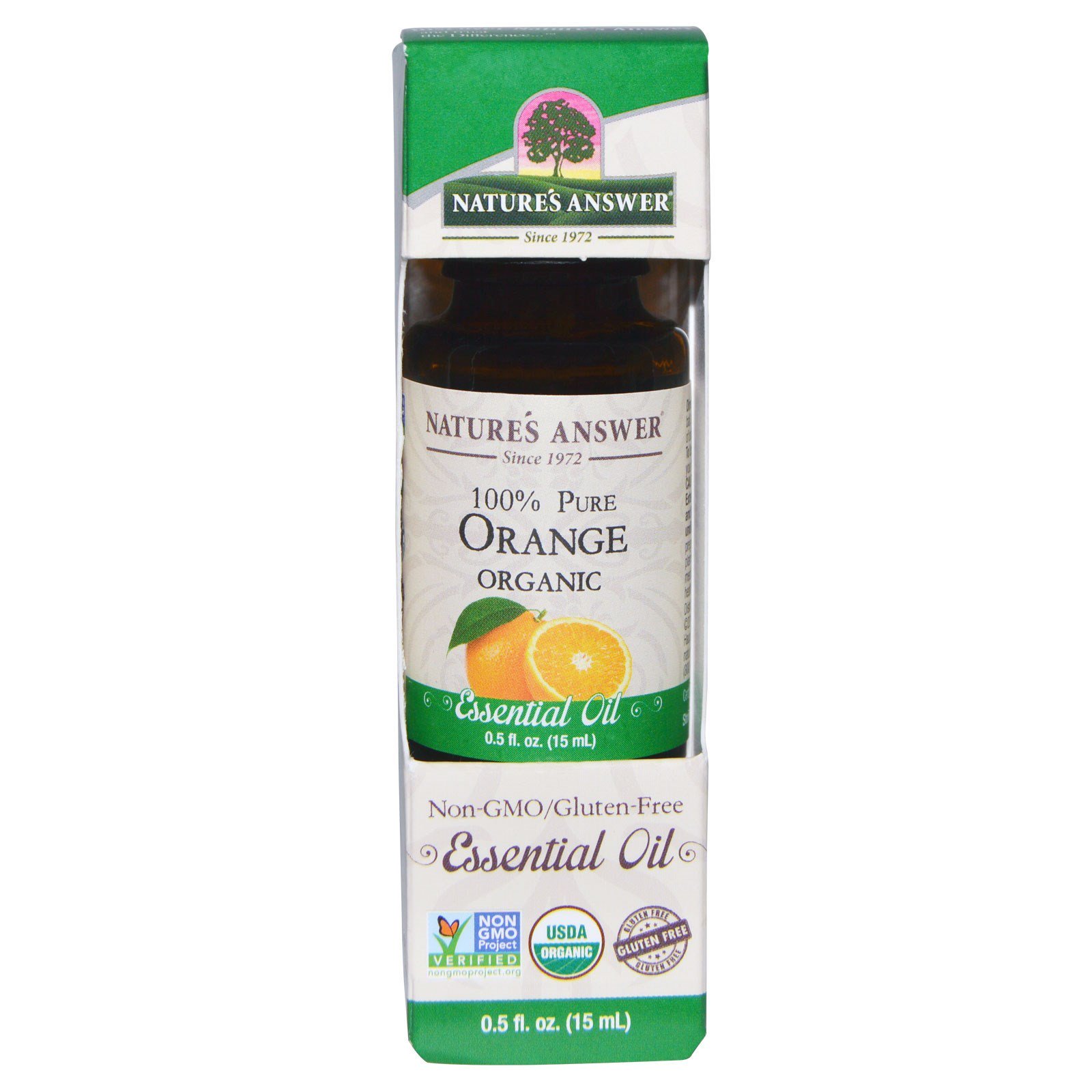 Comprar Nature's Answer, Óleo Essencial Orgânico, 100% Pura Laranja, 0,5 fl oz / 15 ml