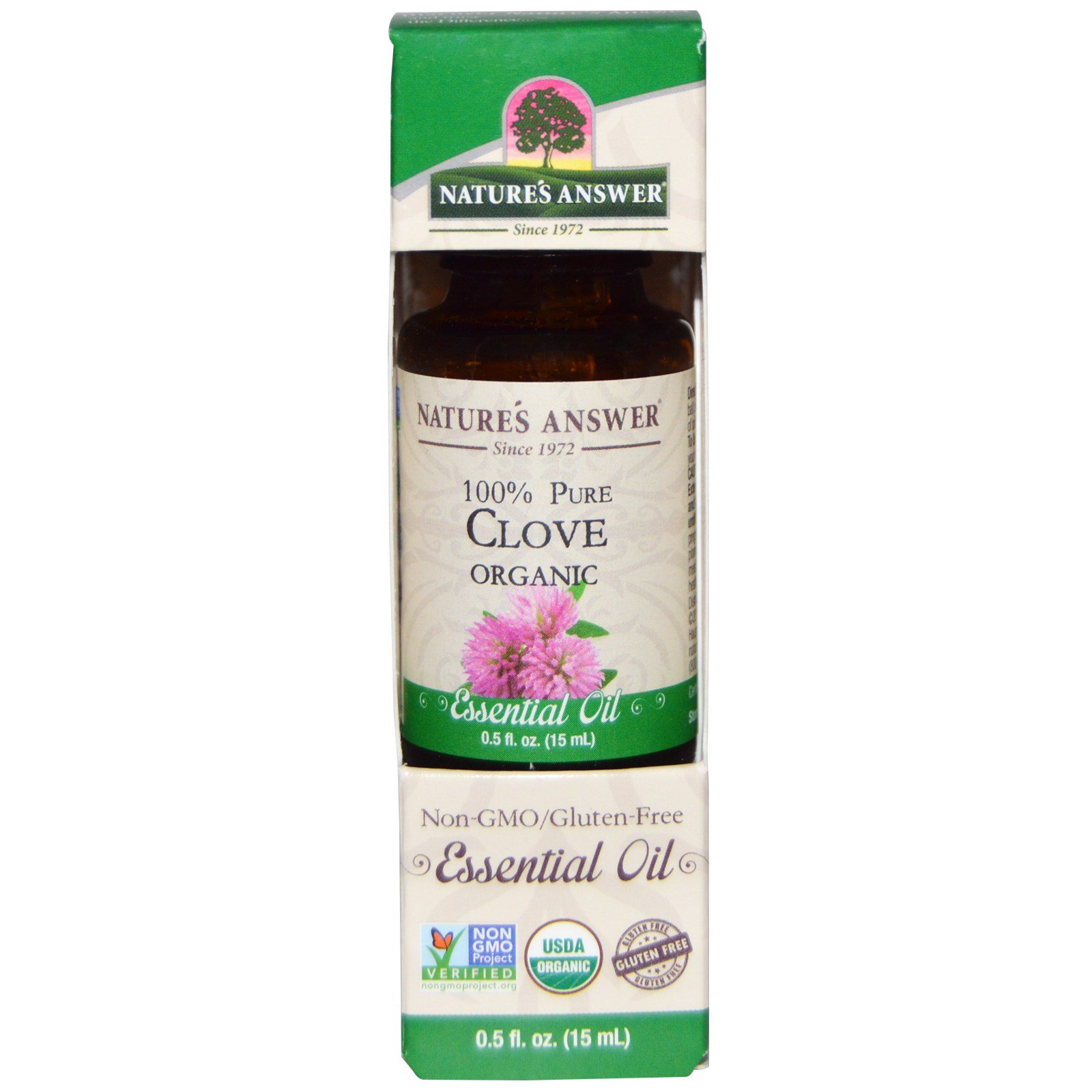 Comprar Nature's Answer, Óleo Essencial Orgânico, 100% Puro Cravo, 0,5 fl oz / 15 ml