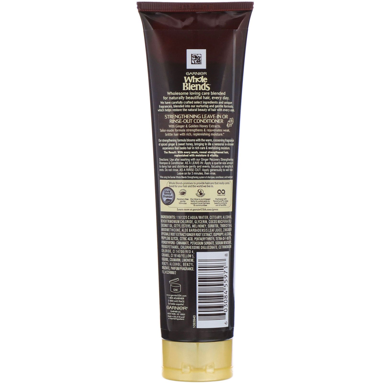 Comprar Garnier, Whole Blends, Condicionador fortalecedor Leave-In ou com enxágue, Ginger Recovery, 150 ml - Imagem 2