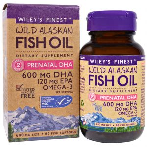 Comprar Wiley's Finest, Óleo de Peixe Wild Alaskan, DHA pré-natal, 600mg, 60 cápsulas