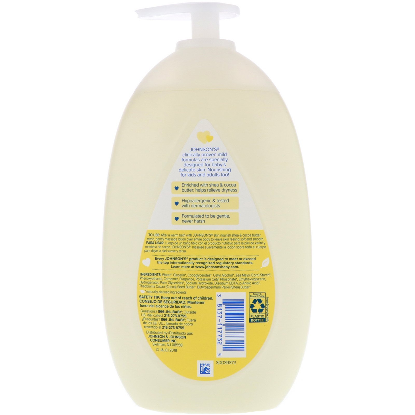 Comprar Johnson & Johnson, Skin Nourish, Shea & Cocoa Butter Lotion, 16.9 fl oz (500 ml) - Imagem 2