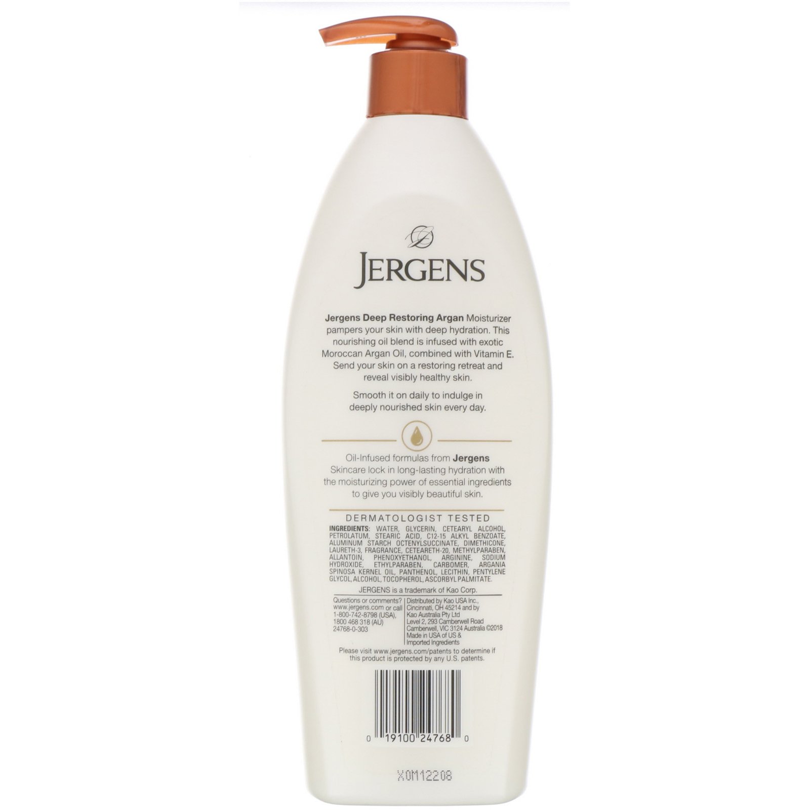 Comprar Jergens, Deep Restoring Argan Moisturizer, Oil-Infused, 16.8 fl oz (496 ml) - Imagem 2
