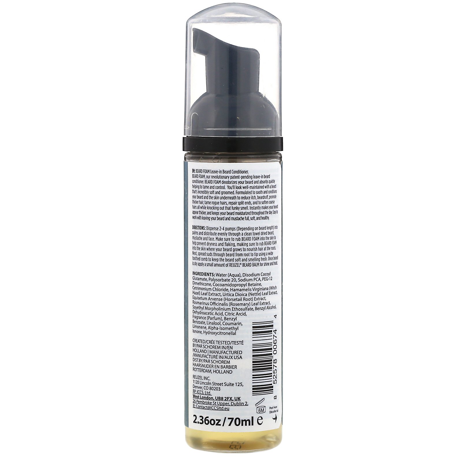 Comprar Reuzel, Beard Foam, Conditioner, Original Scent, 2.36 oz (70 ml) - Imagem 2