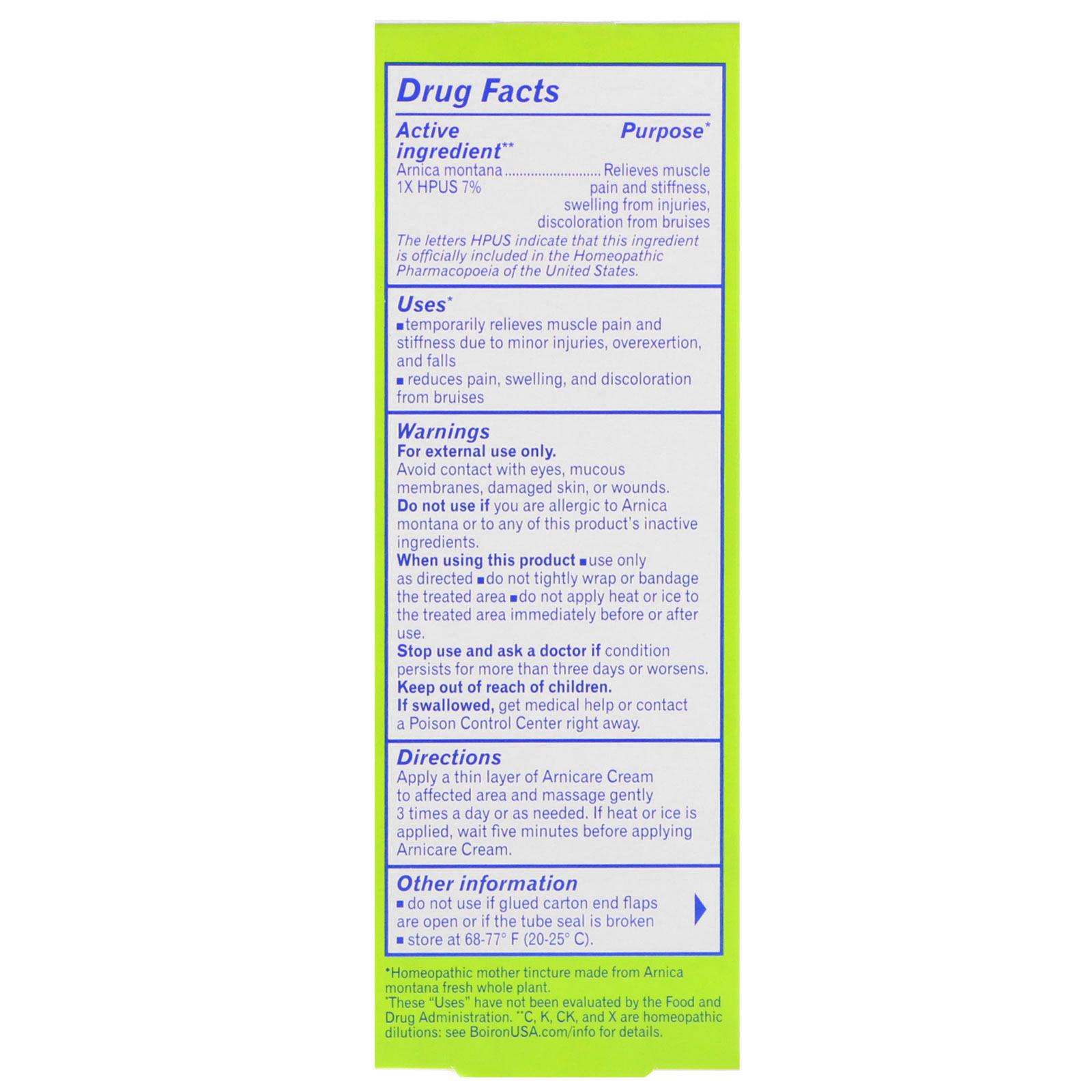 Comprar Boiron, Arnicare Cream, Unscented, 4.2 oz (120 g) - Imagem 2