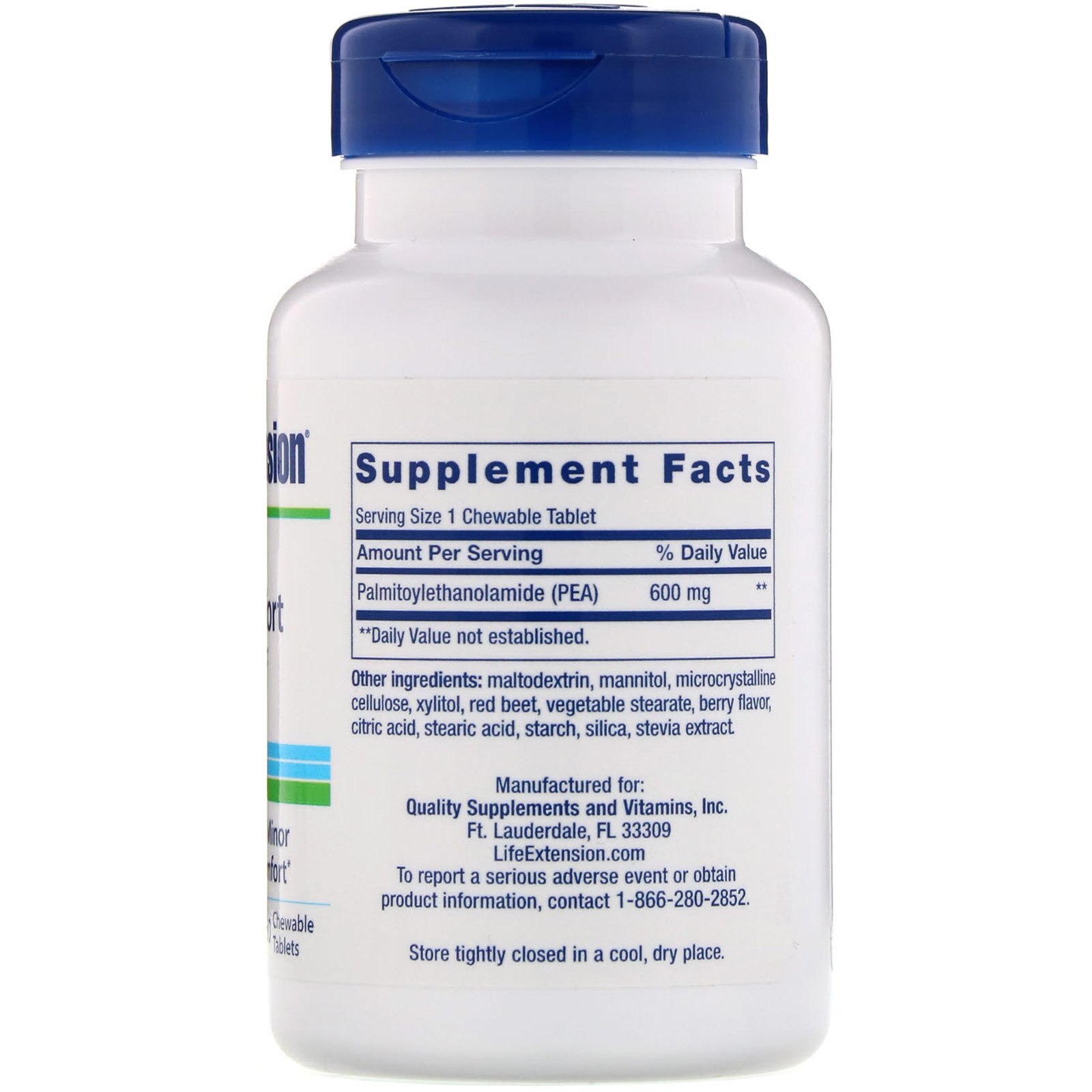Comprar Life Extension, PEA Discomfort Relief, 60 Comprimidos Mastigáveis - Imagem 2
