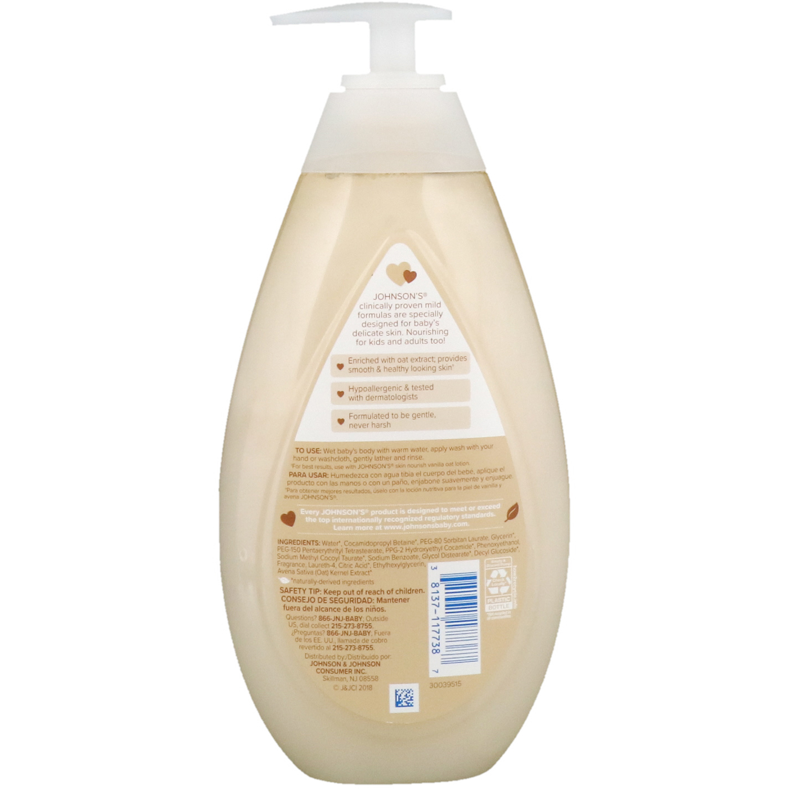 Comprar Johnson & Johnson, Skin Nourish, Vanilla Oat Wash, 16.9 fl oz (500 ml) - Imagem 2