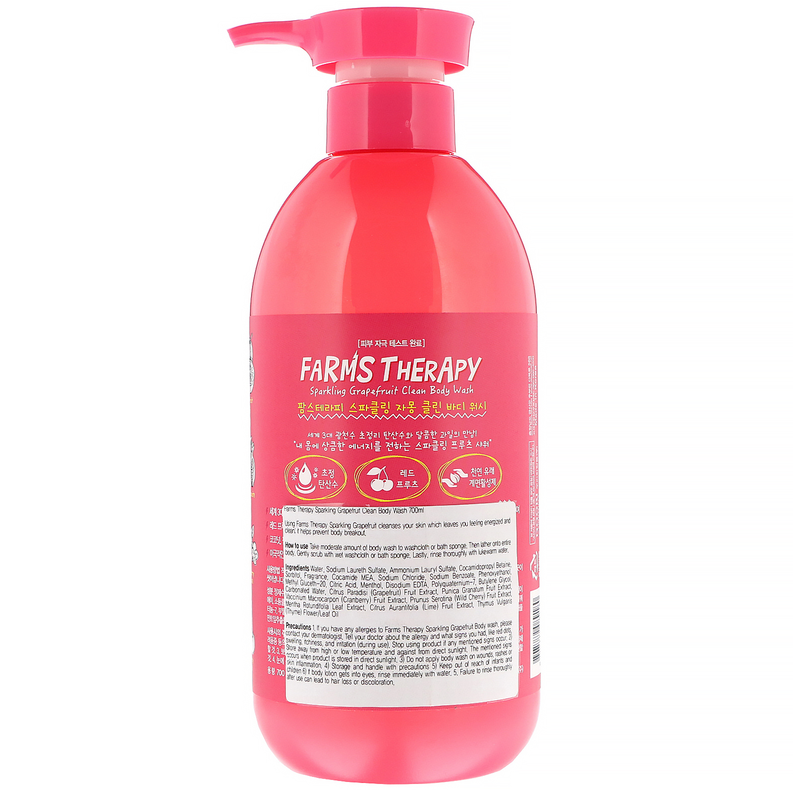 Comprar Doori Cosmetics, Farms Therapy, Sabonete líquido espumante para o corpo, Toranja transparente, 700 ml - Imagem 2