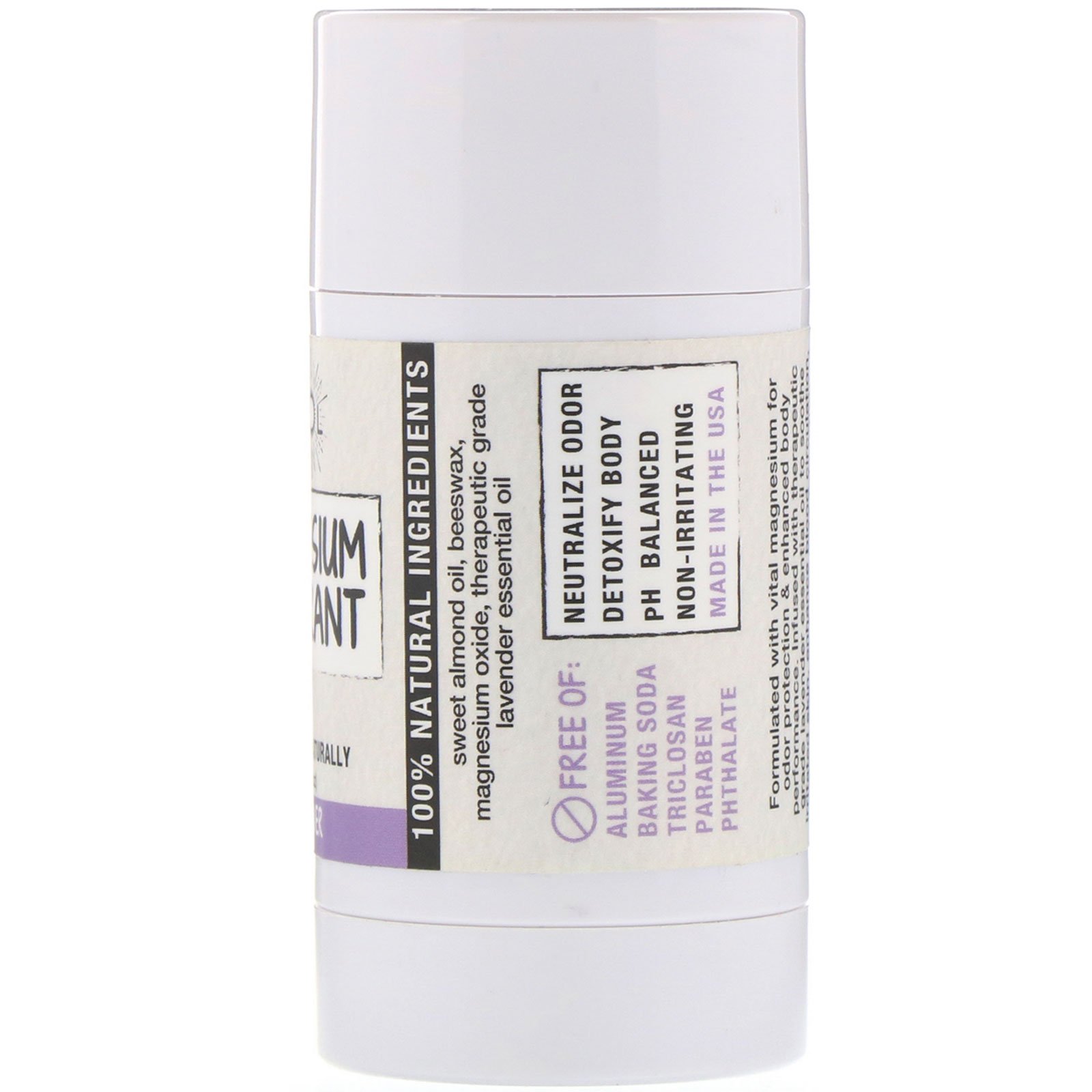 Comprar Magsol, Desodorante de Magnésio, Lavanda, 2,8 oz (80 g) - Imagem 2