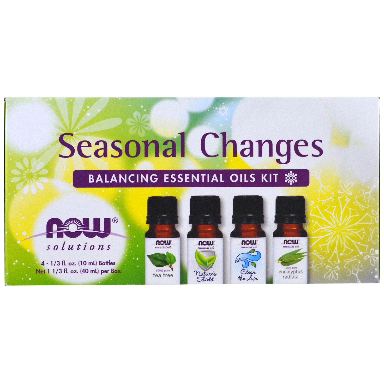 Comprar Now Foods, Seasonal Changes, kit de óleos essenciais de equilíbrio, 4 frascos, 10 ml cada