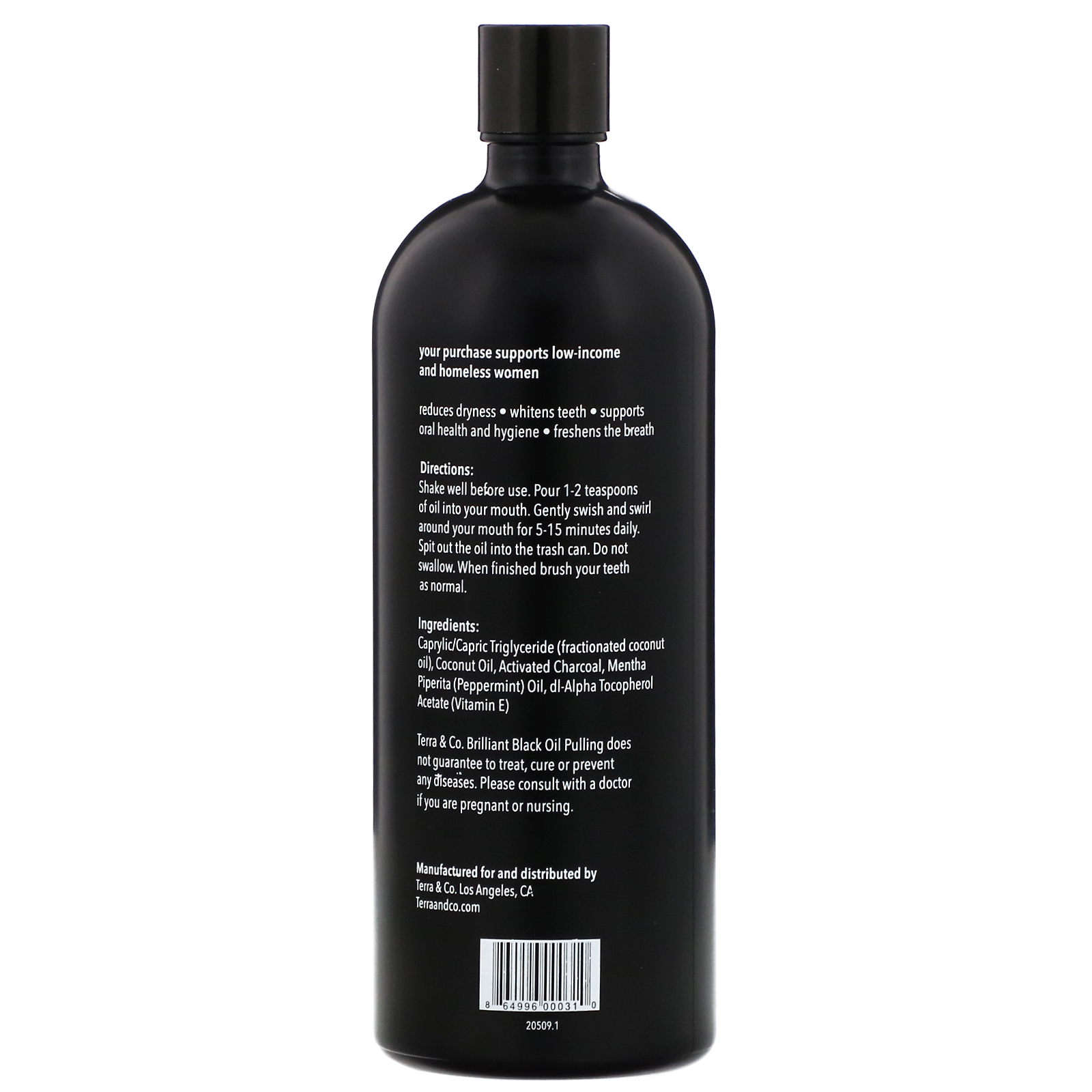 Comprar Terra & Co., Brilliant Black Oil Pulling, Mint, 6.75 oz (200 ml) - Imagem 2