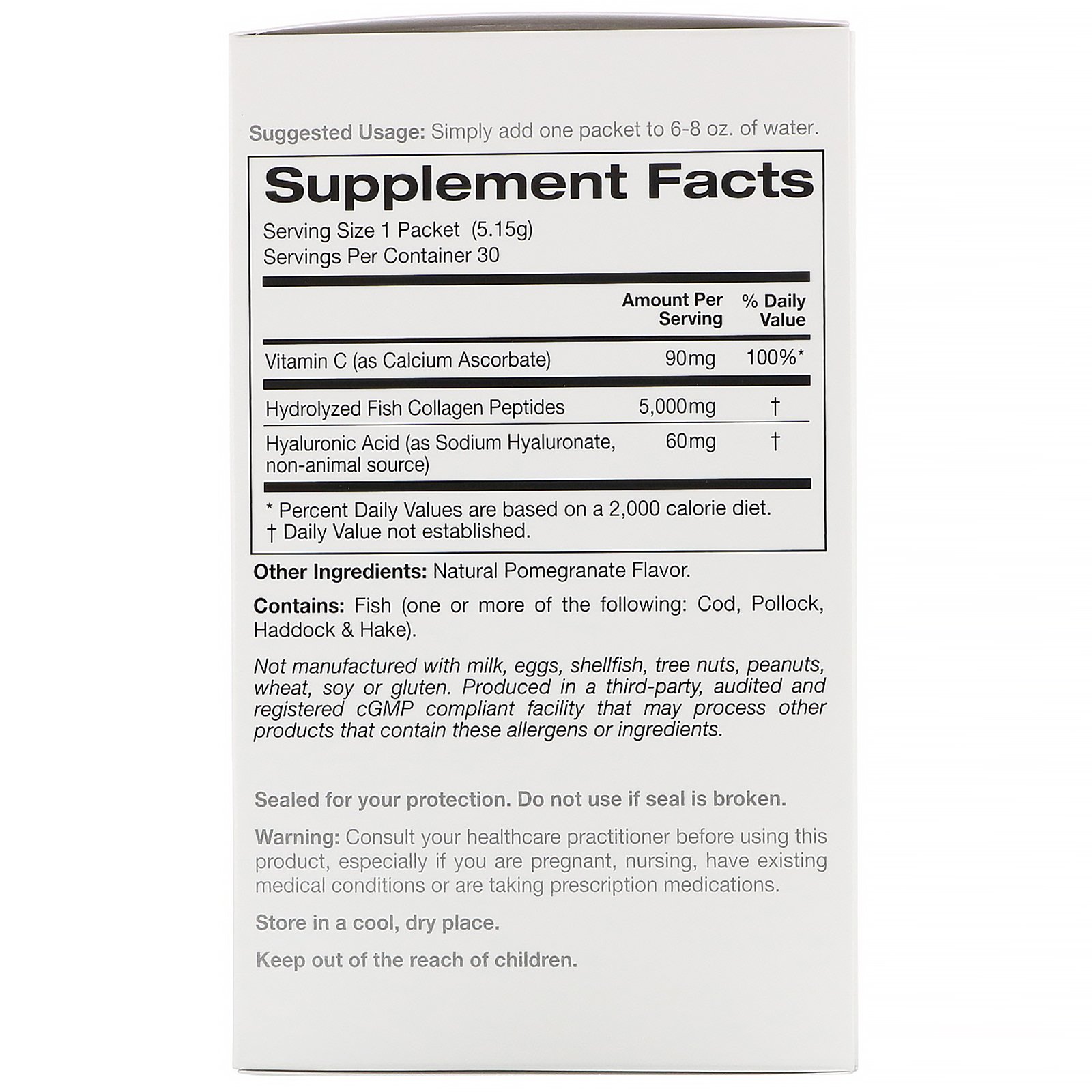 Comprar Solumeve, Peptídeos de Colágeno com Vitamina C e Ácido Hialurônico, Romã, 30 Envelopes, 5,15 g (0,18 oz) Cada - Imagem 3