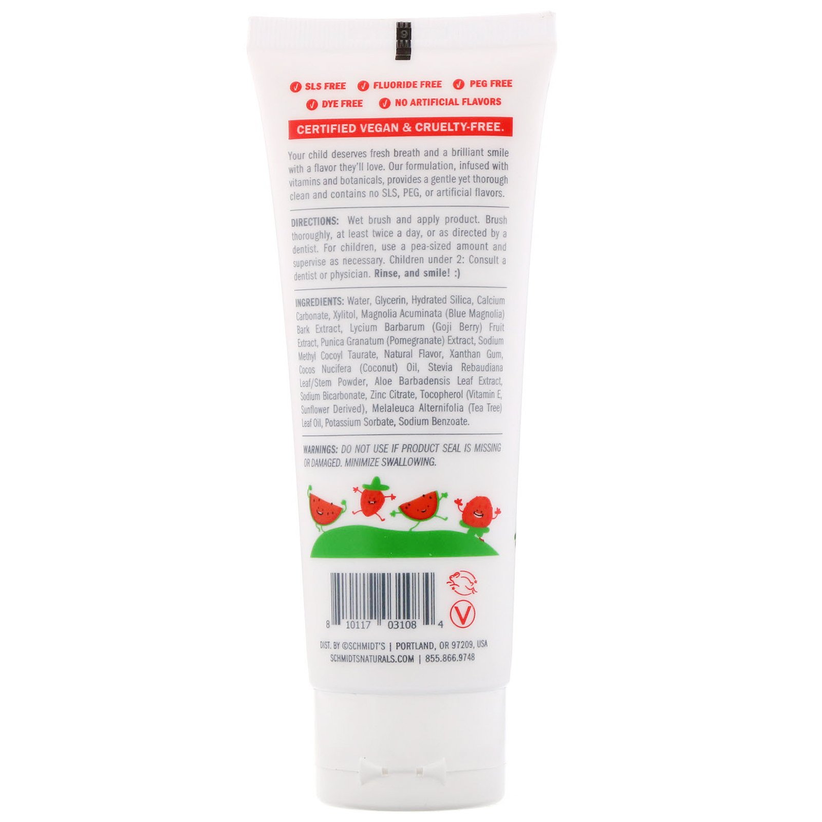 Comprar Schmidt's Naturals, Kids Tooth + Mouth Paste, Watermelon + Strawberry, 4.7 oz (133 g) - Imagem 2