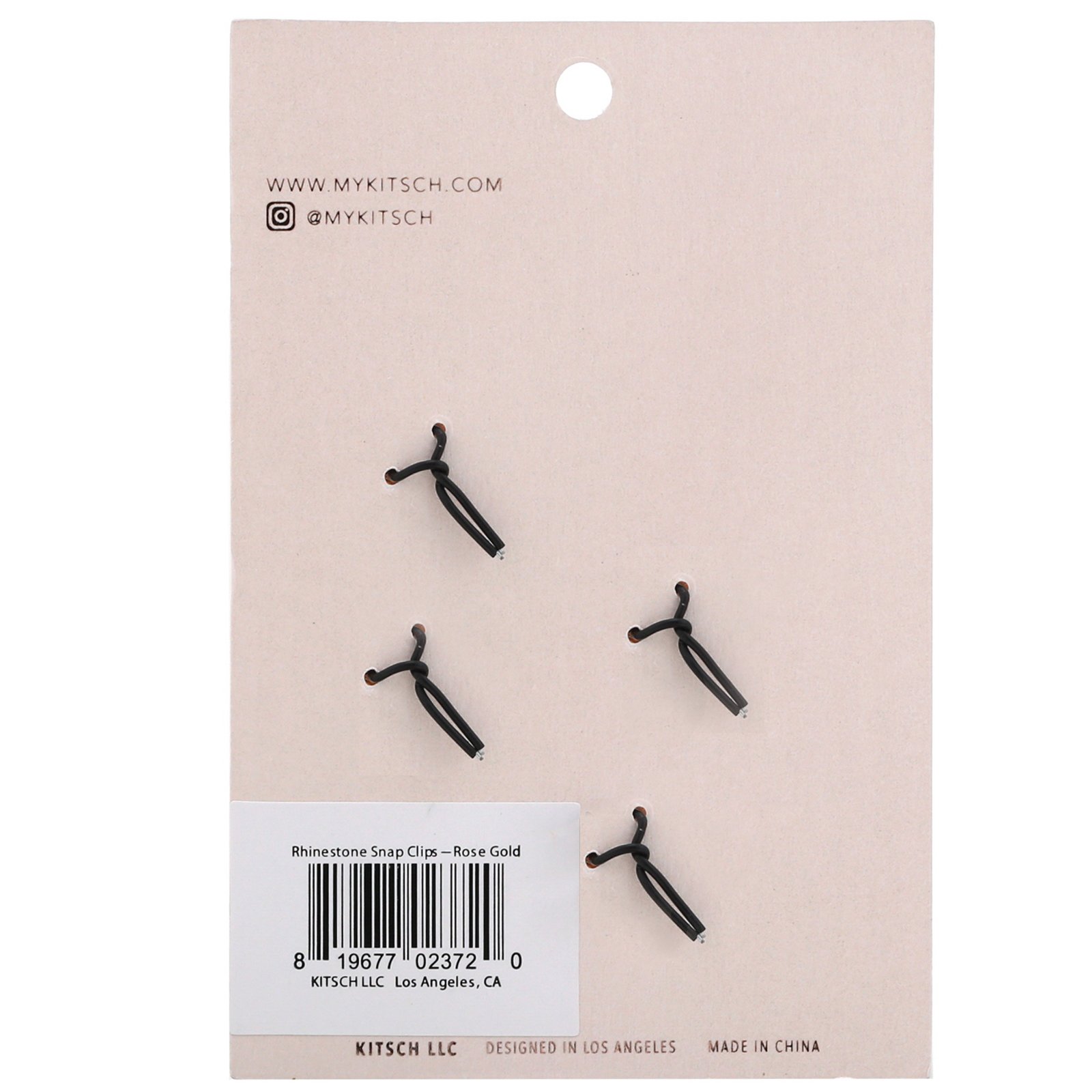 Comprar Kitsch, Presilha de Cabelo com Strass, Ouro Rosé, 2 Peças - Imagem 3