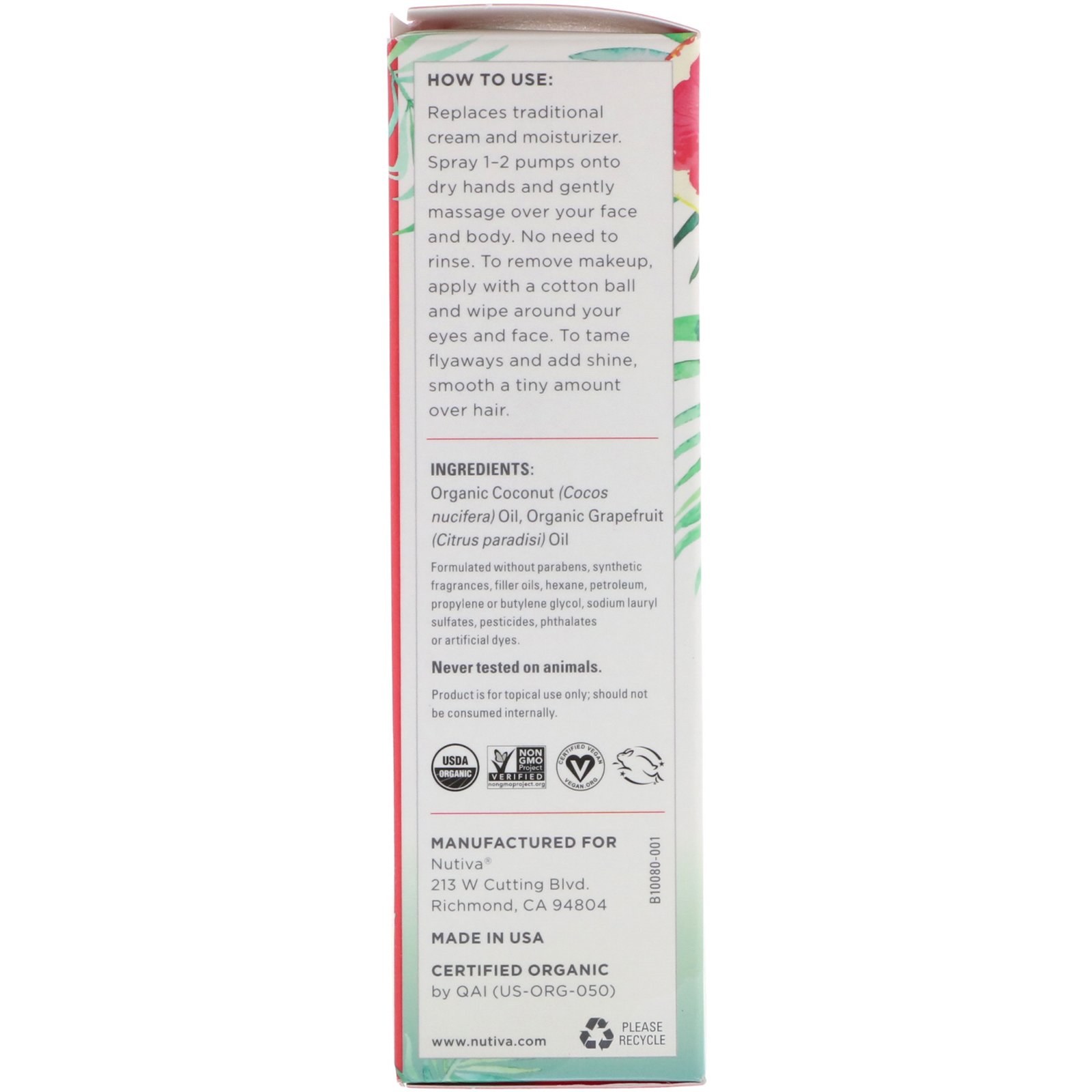 Comprar Nutiva, Óleo Corporal de Coco Orgânico, Toranja da Felicidade, 100 ml (3,4 fl oz) - Imagem 2