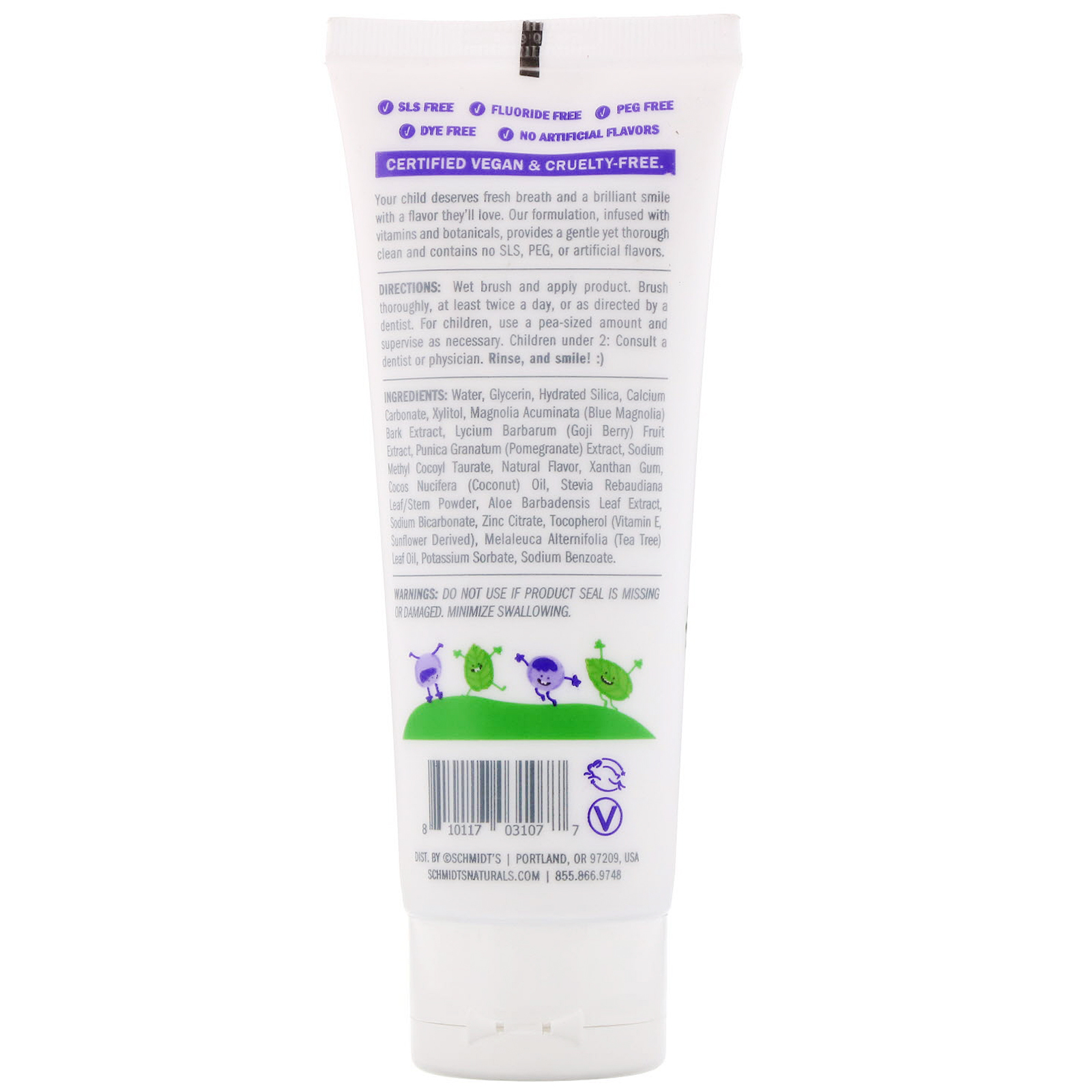 Comprar Schmidt's Naturals, Kids Tooth + Mouth Paste, Mint + Berry , 4.7 oz (133 g) - Imagem 2