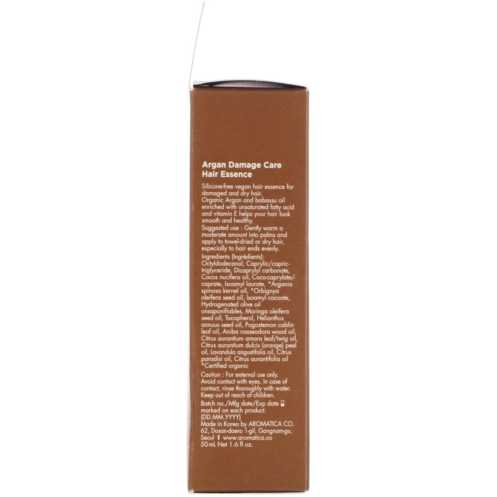 Comprar Aromatica, Argan Hair Essence, Damage Care, 1.6 fl oz (50 ml) - Imagem 3