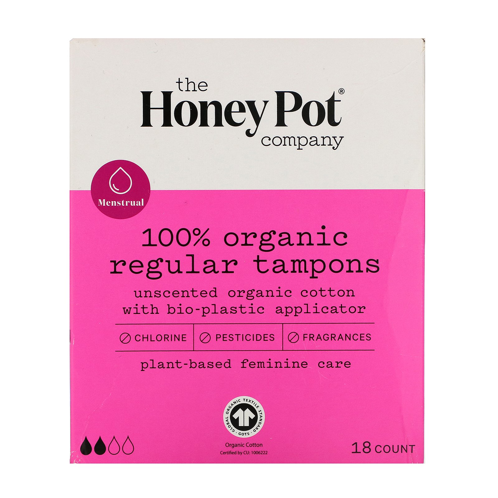 Comprar The Honeypot Company, 100% Organic Regular Tampons, 18 Count