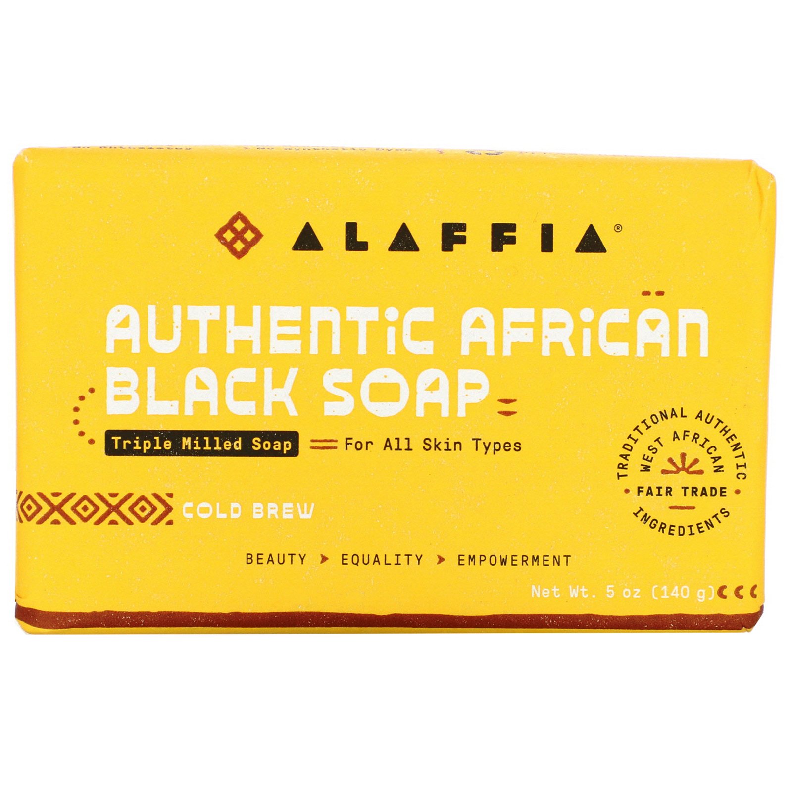 Comprar Alaffia, Authentic African Black Soap, Triple Milled Soap, Cold Brew, 5 oz (140 g)