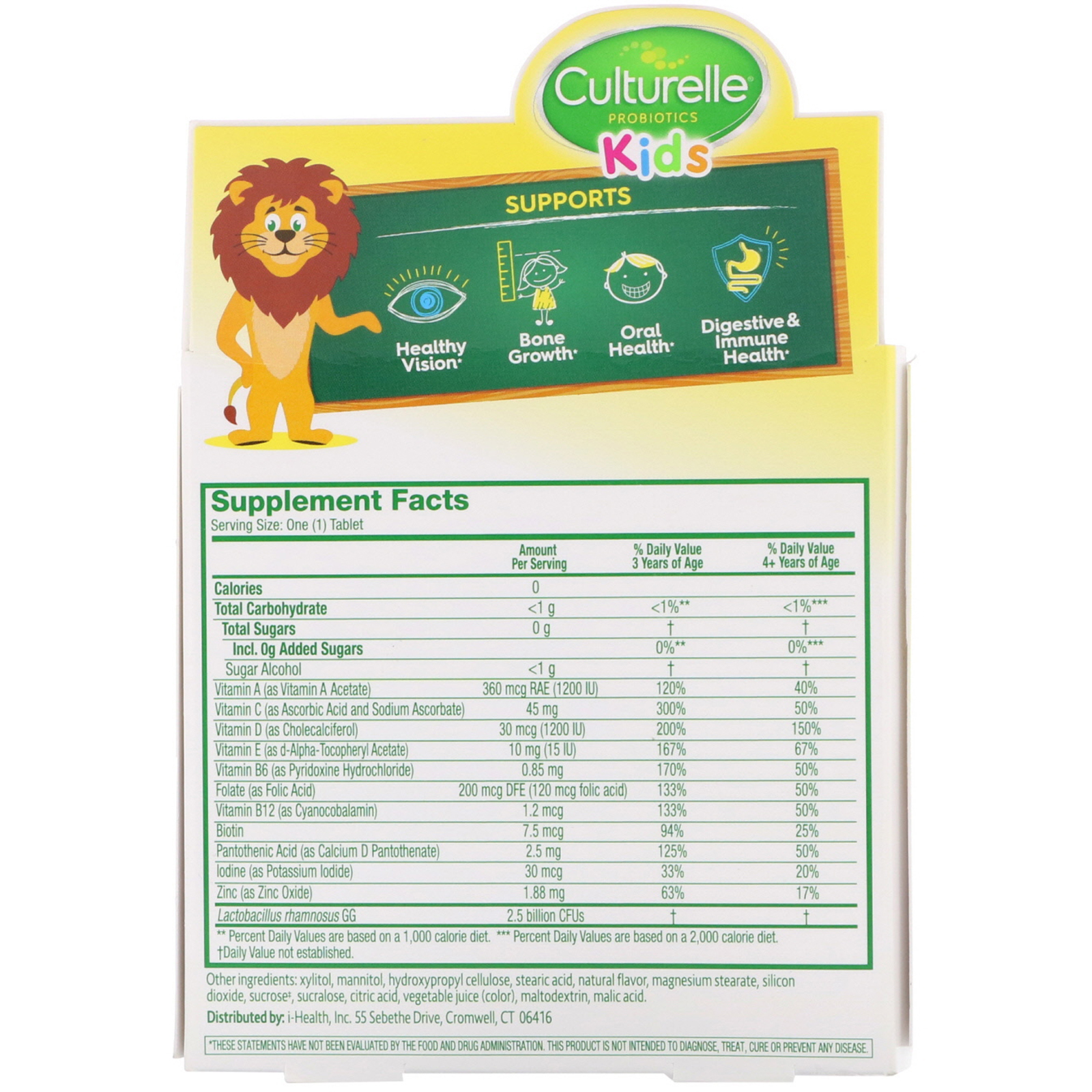 Comprar Culturelle, Kids Complete Multivitamin + Probiotic, Natural Fruit Punch Flavor, 50 Chewable Tablets - Imagem 2