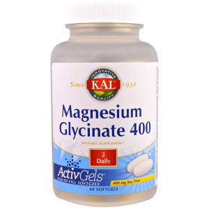 Comprar KAL, Glicinato de Magnésio 400, Sem Soja, 400mg, 60 cápsulas