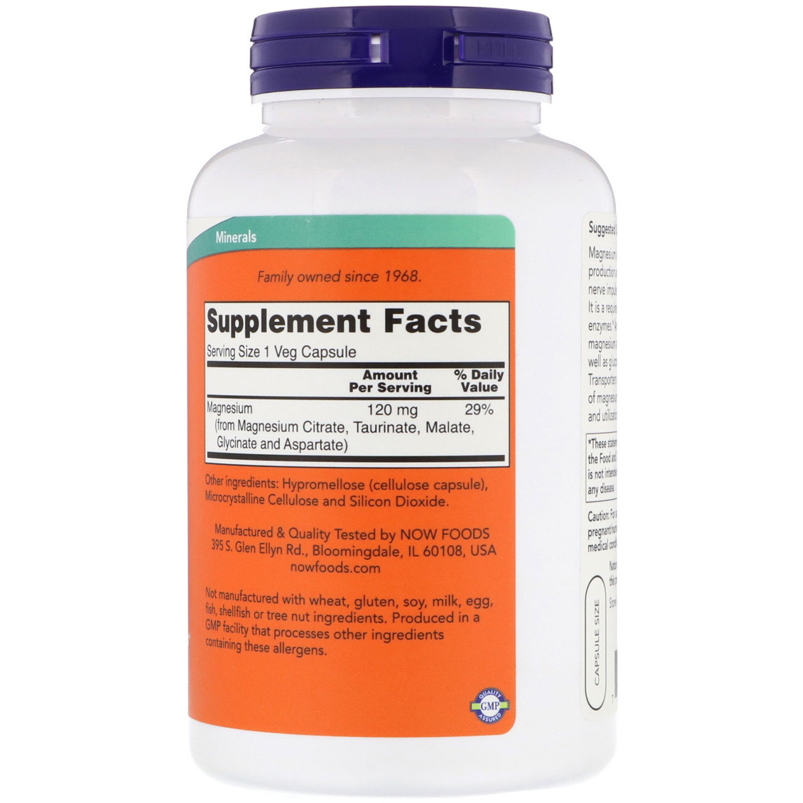 Comprar Now Foods, Transportadores de Magnésio, 180 Cápsulas Vegetais - Imagem 2
