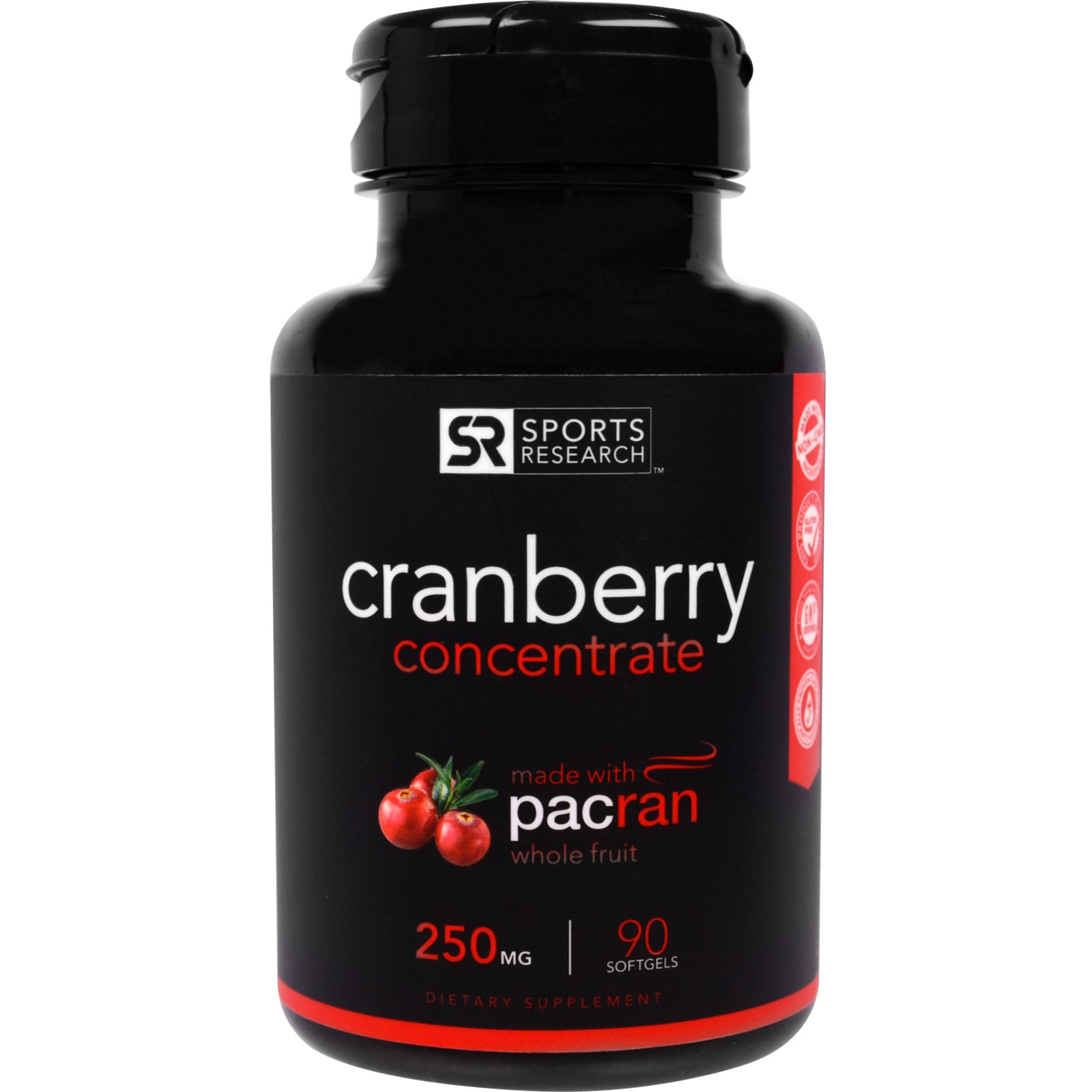 Comprar Sports Research, Concentrado de Cranberry, 250 mg, 90 Cápsulas Softgel