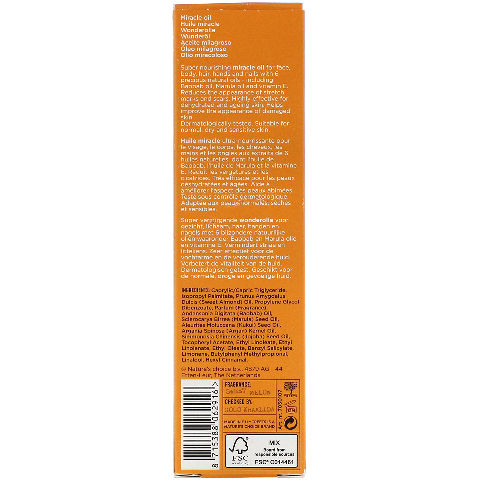 Comprar Treets, Nourishing Spirits, Óleo Milagroso, Melão, 5,07 fl oz (150 ml) - Imagem 3