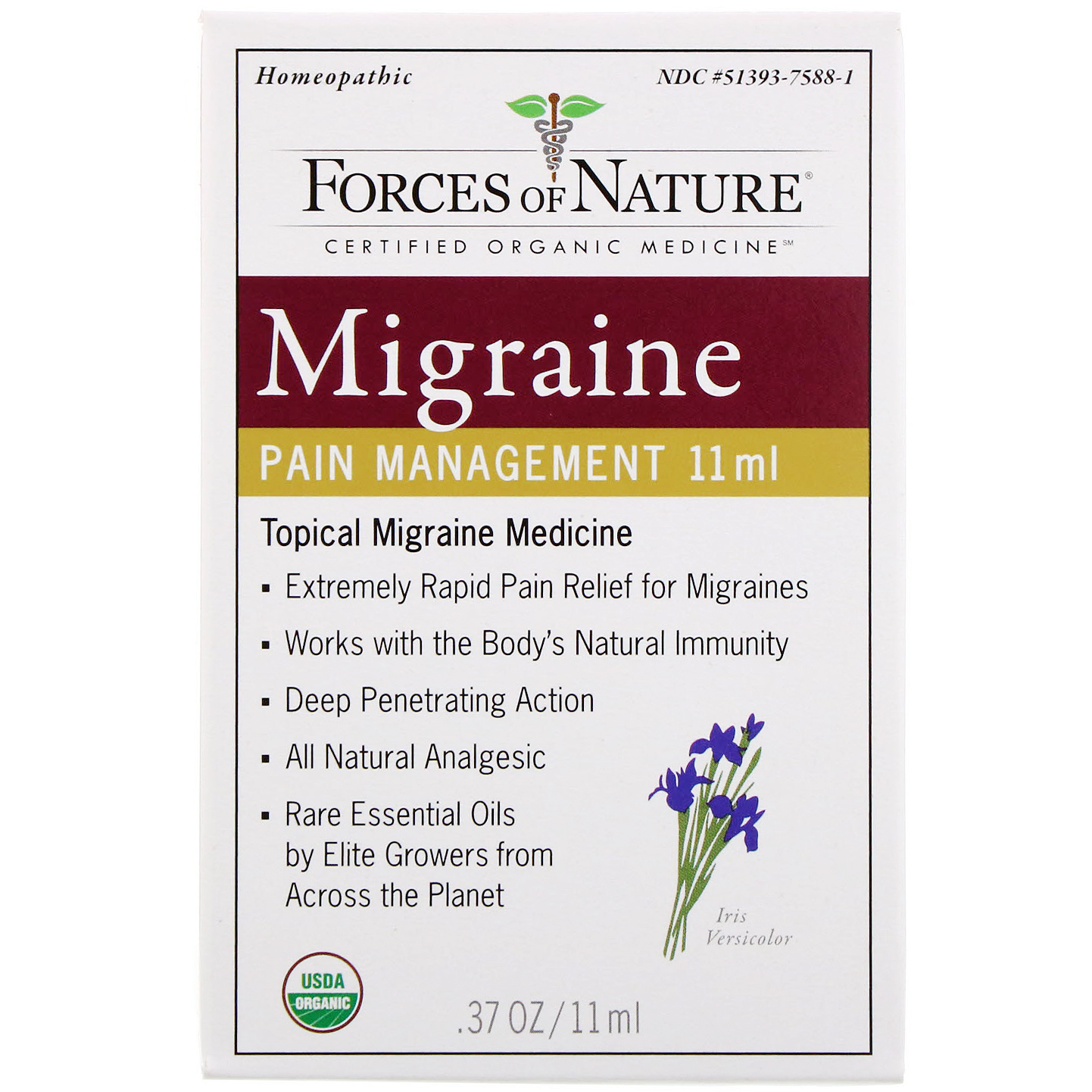 Comprar Forces of Nature, Controle das Dores de Enxaqueca, 0,37 oz (11 ml)