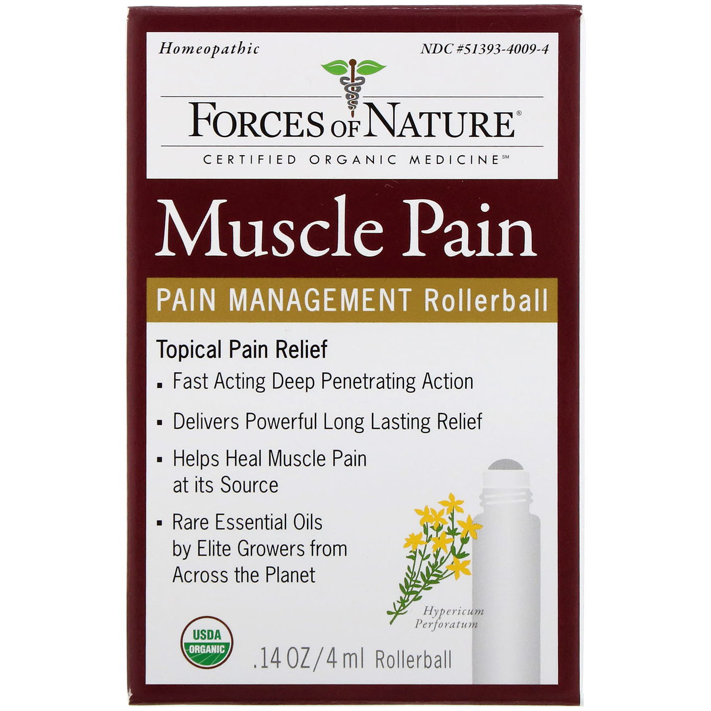 Comprar Forces of Nature, Dor Muscular, Roll-on para Controle da Dor, 4 ml (0,14 oz)