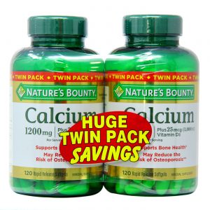 Comprar Nature's Bounty Cálcio mais Vitamina D3 Twin Pack - 1,200 mg - 120 Cápsulas em Gel Per Bottle