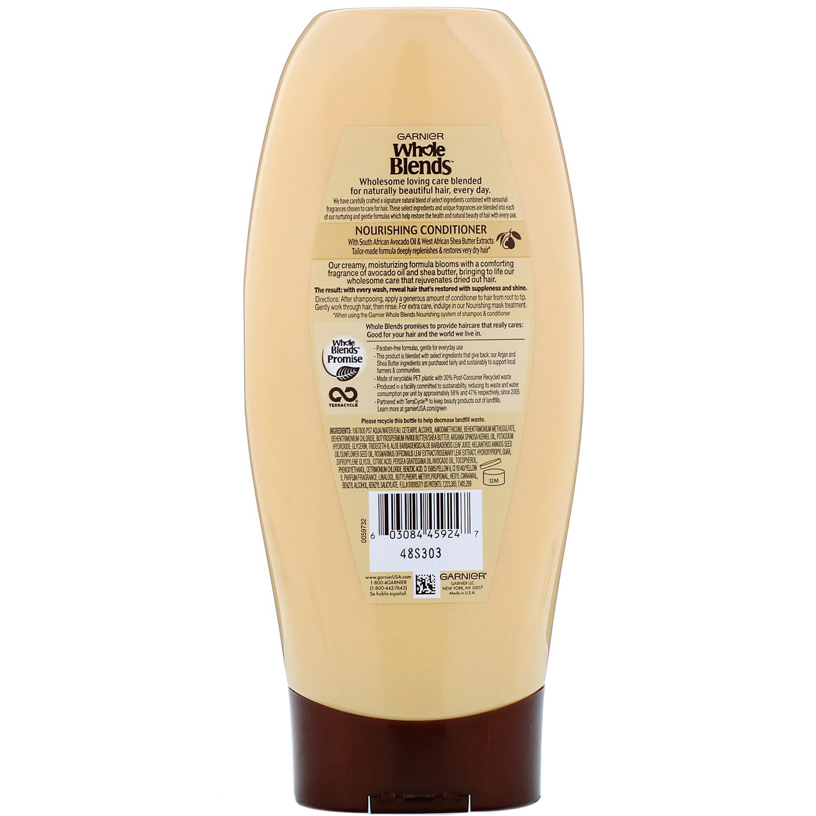 Comprar Garnier, Whole Blends, condicionador nutritivo óleo de abacate e manteiga de karité, 650 ml - Imagem 2