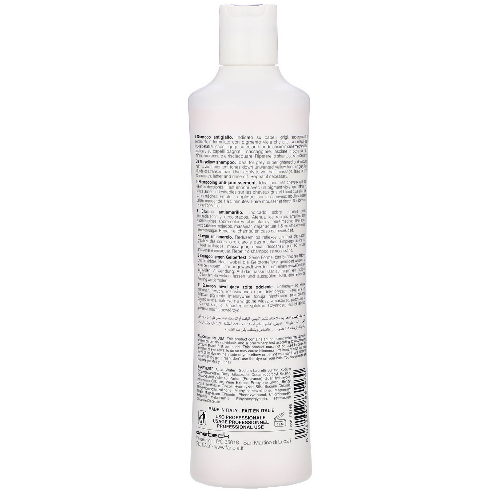 Comprar Fanola, No Yellow, Shampoo, 11.83 fl oz (350 ml) - Imagem 2