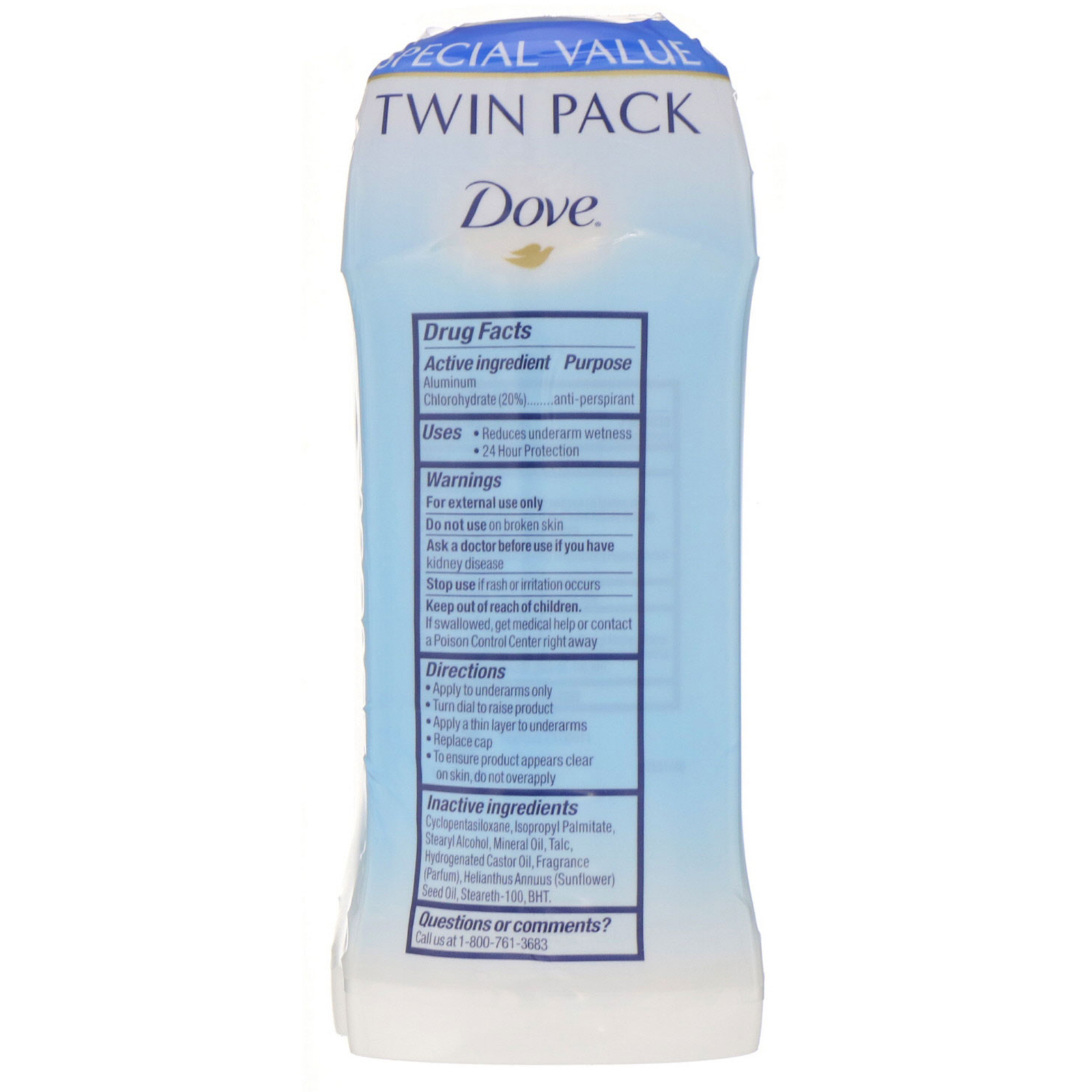 Comprar Dove, Desodorante sólido invisível, Original Clean, embalagem com 2, 74 g cada - Imagem 2