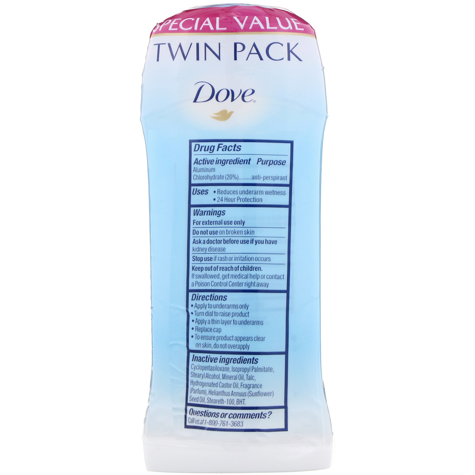 Comprar Dove, Invisible Solid Deodorant, Powder, 2 Pack, 2.6 oz (74 g) Each - Imagem 2