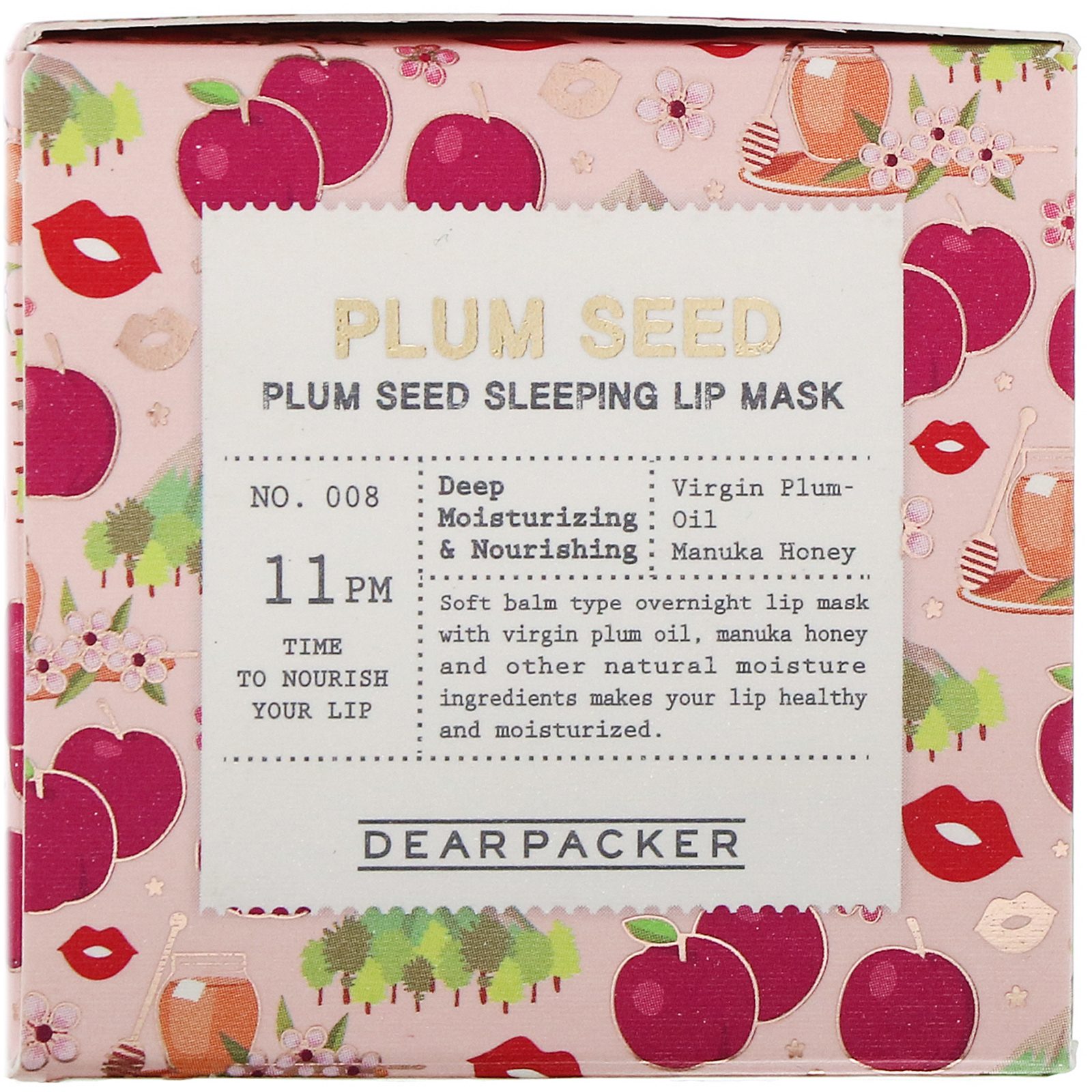 Comprar Dear Packer, Plum Seed, Plum Seed Sleeping Lip Mask, 0.7 oz (20 g) - Imagem 2
