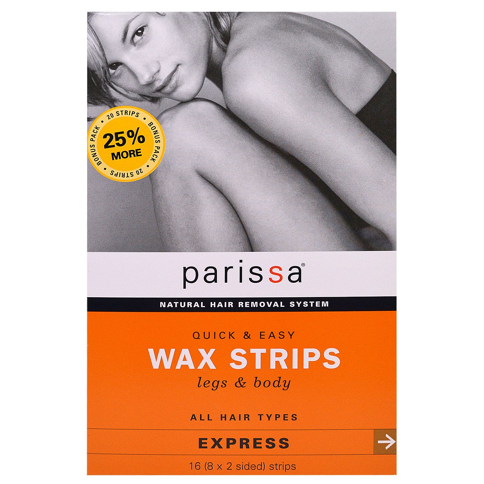 Comprar Parissa, Tiras para Depilação Fácil e Rápida, Pernas e Corpo, 16 (8x2 Lados) Tiras