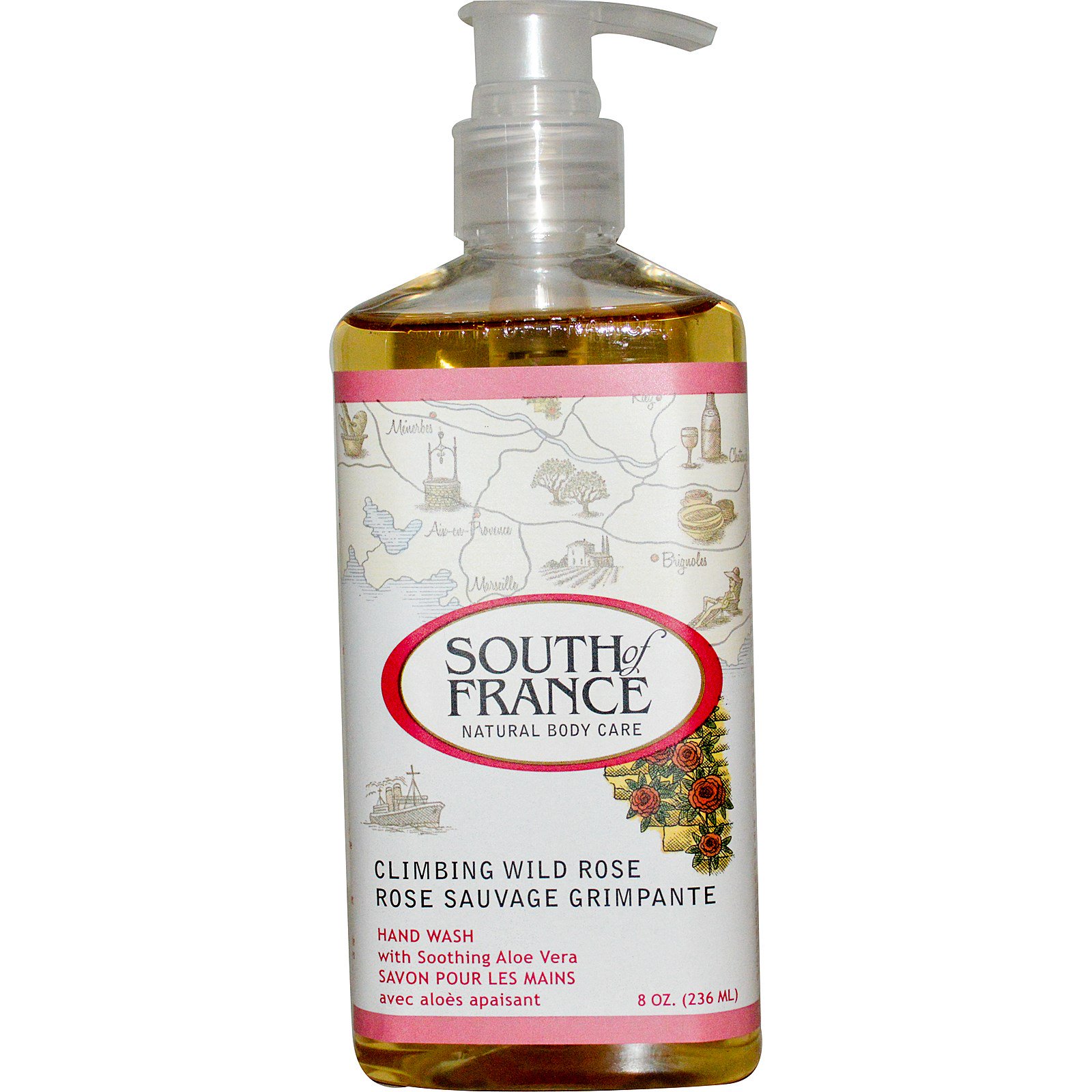 Comprar South of France, Sabonete de Mão com Aloé Vera Macio, Rosa Silvestre, 8 oz (236 ml)