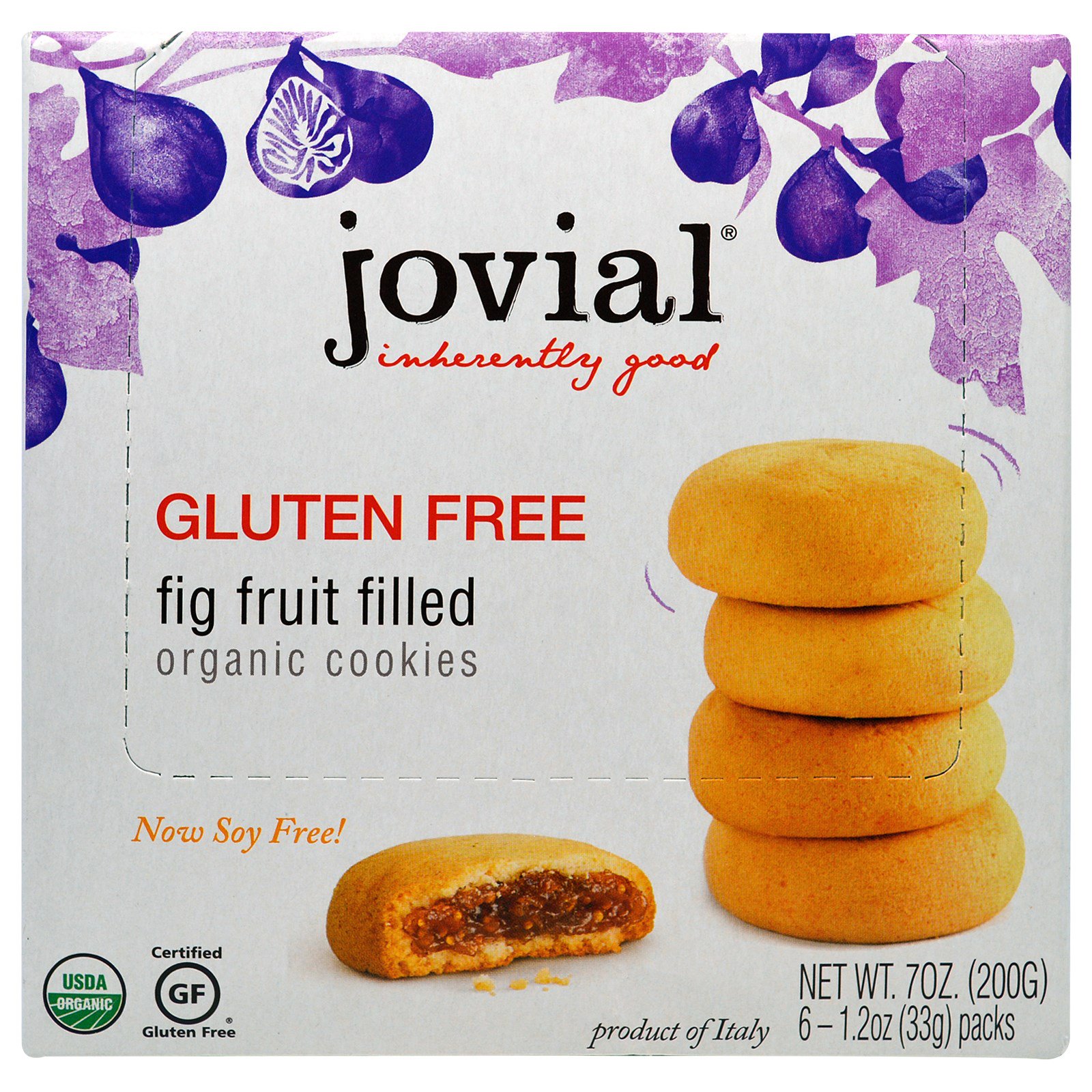 Comprar Jovial, Organic Cookies, Fig Fruit Filled, 6-1.2oz