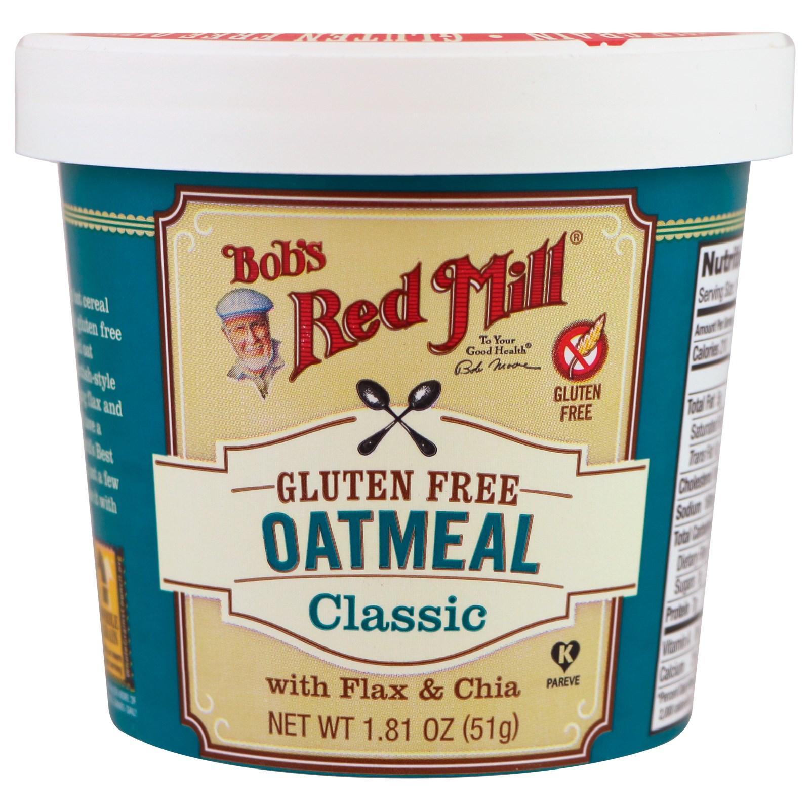 Comprar Bob's Red Mill, Oatmeal, Classic, With Flax & Chia, 1.81 oz (51 g)
