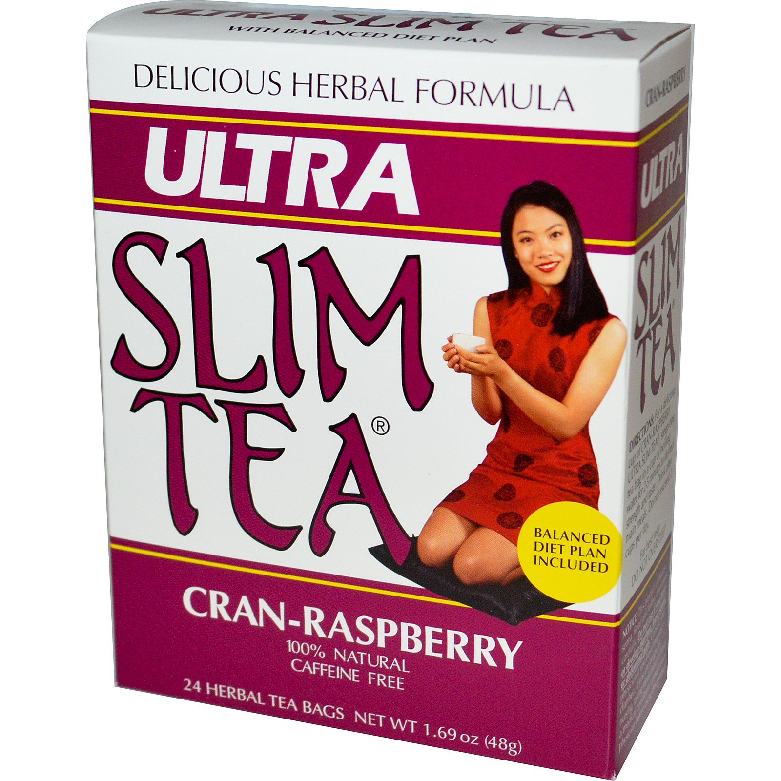 Comprar Hobe Labs, Ultra Slim Tea, Arando e Framboesa, Sem Cafeína, 24 Saquinhos de Chá com Ervas, 1,69 oz (48 g)