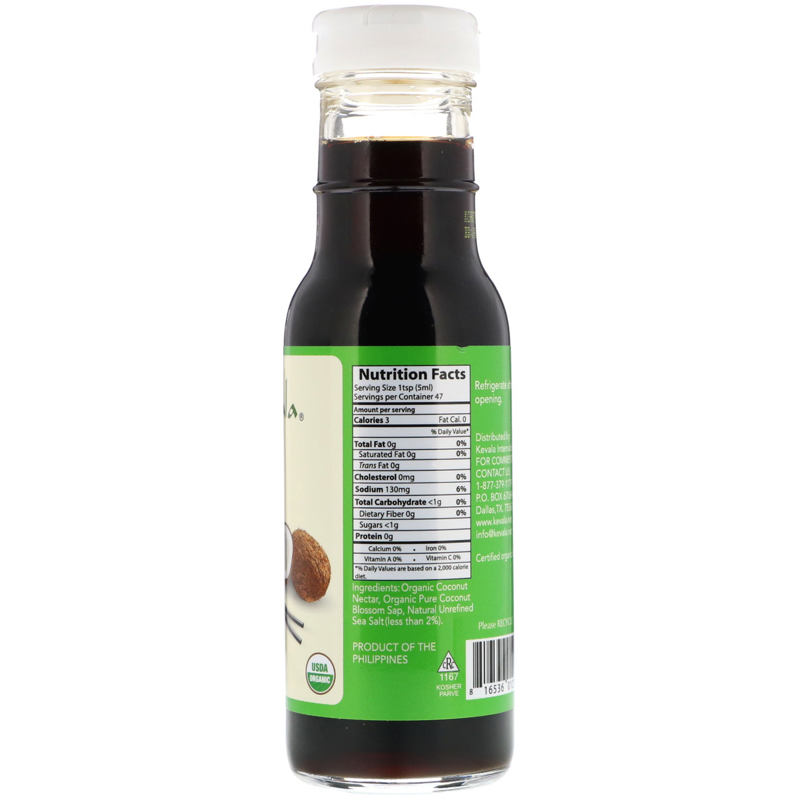 Comprar Kevala, Aminoácidos de Coco Orgânico, 8 fl oz (236 ml) - Imagem 2