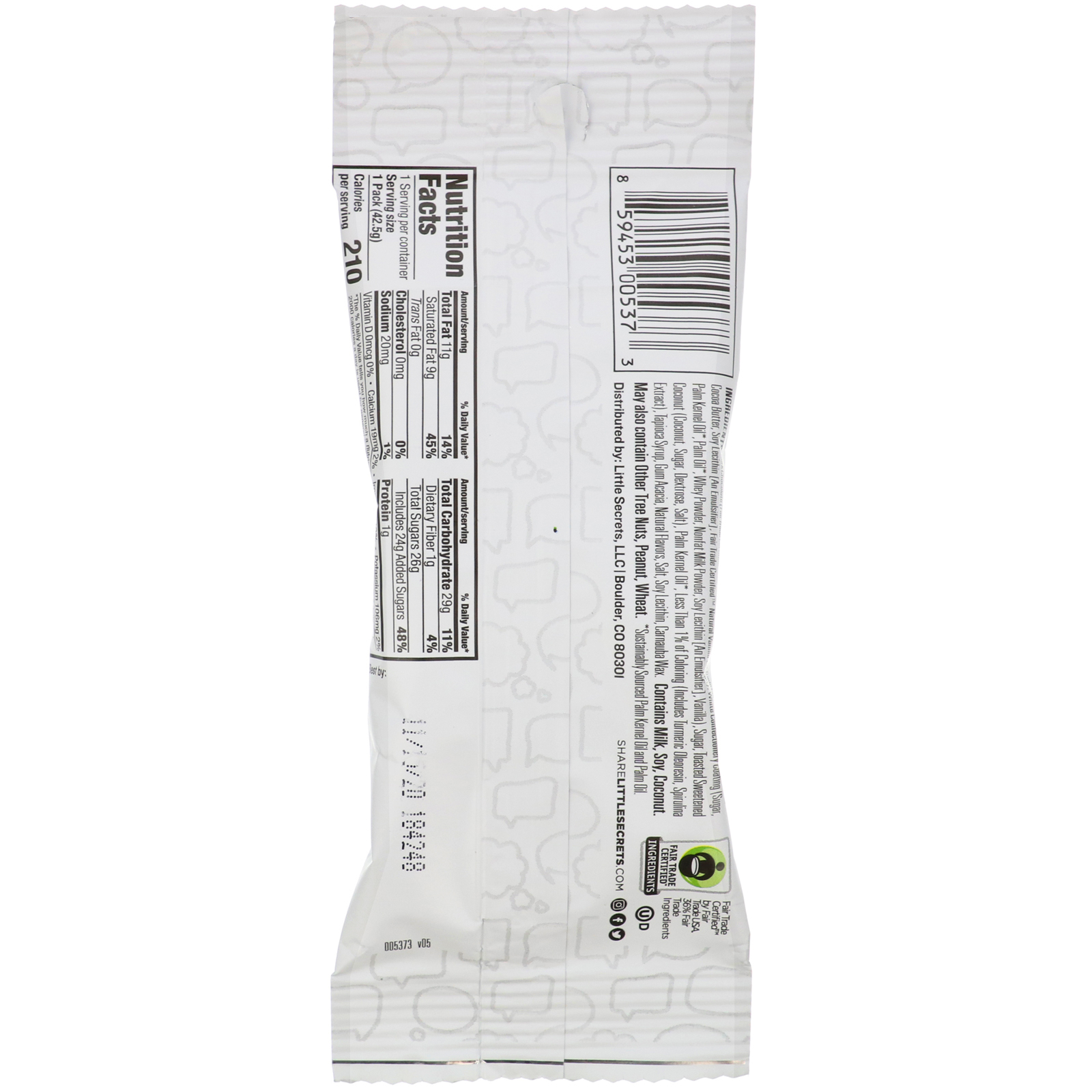 Comprar Little Secrets, Dark Chocolate Pieces, Toasted Coconut, 1.5 oz (42.5 g) - Imagem 2