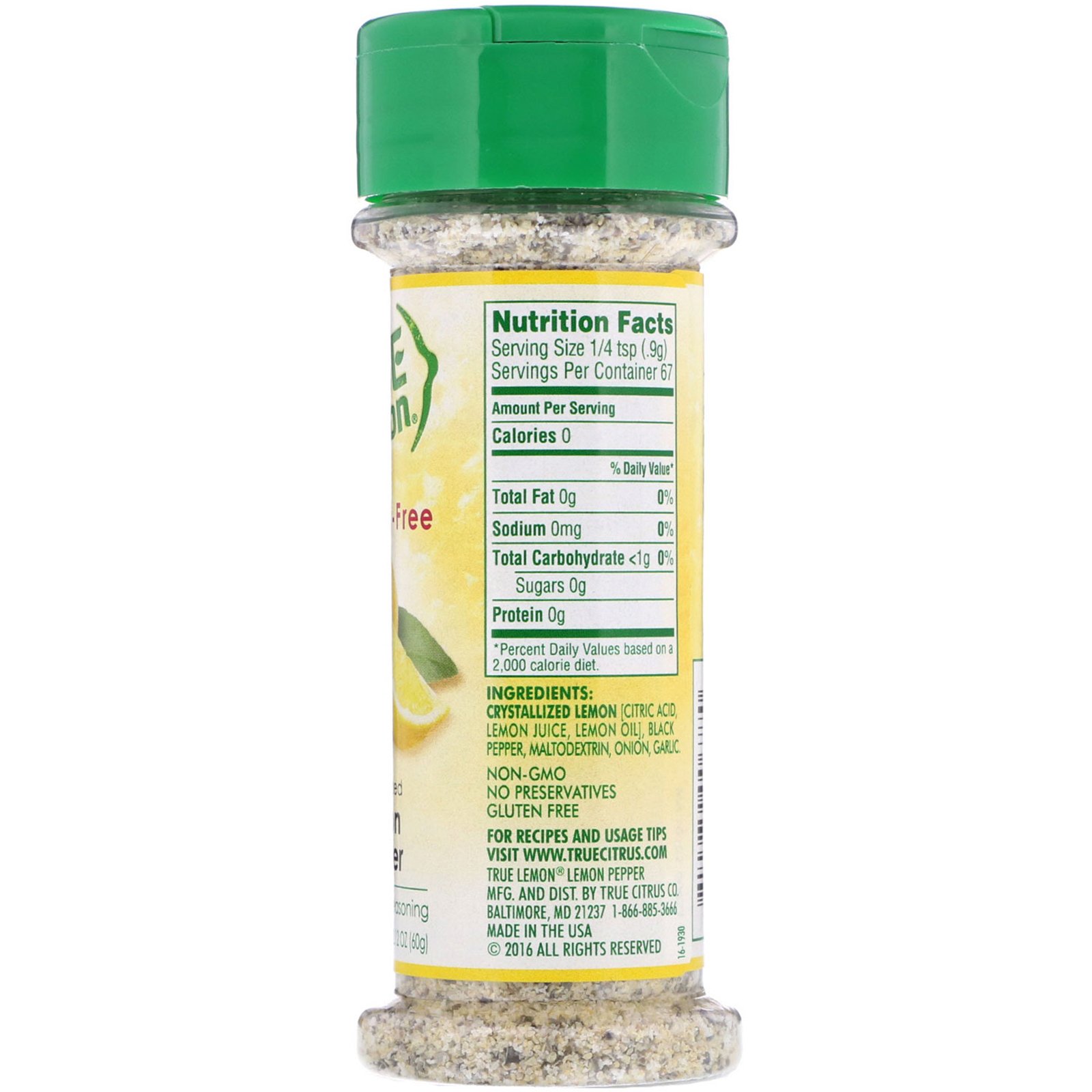Comprar True Citrus, True Lemon, Limão Cristalizado e Pimenta, Sem Sal, 60 g (2,12 oz) - Imagem 2