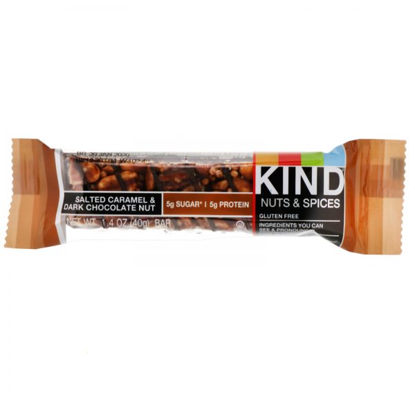 Comprar KIND Bars, Nuts & Spices, Salted Caramel & Dark Chocolate Nut, 12 Bars, 1.4 oz (40 g) Each - Imagem 4