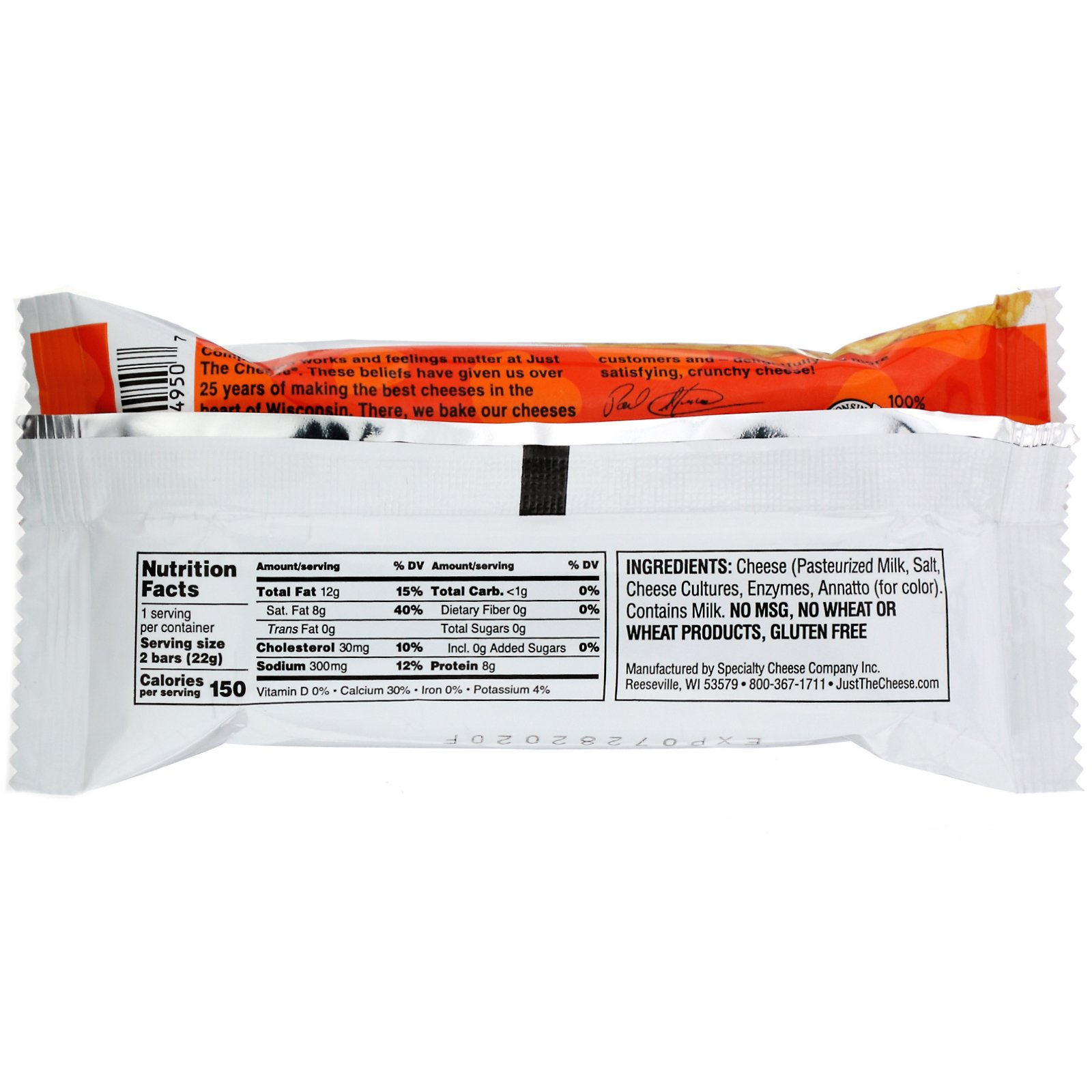 Comprar Just The Cheese, Aged Cheddar Bars, 0.8 oz (22 g) - Imagem 2