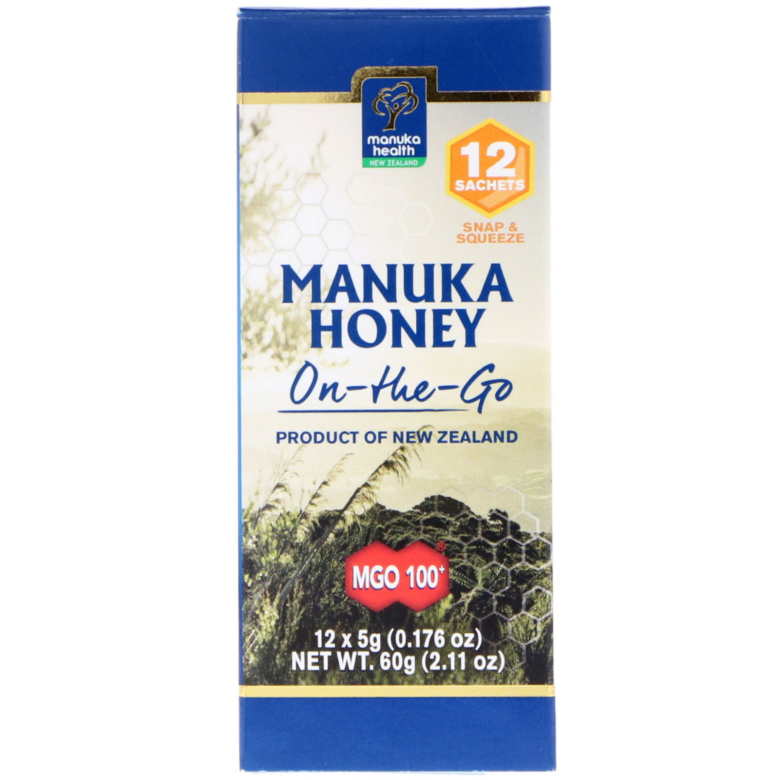 Comprar Manuka Health, Manuka Honey On-The-Go, MGO 100+, 12 Packets, 0.176 oz (5 g) Each