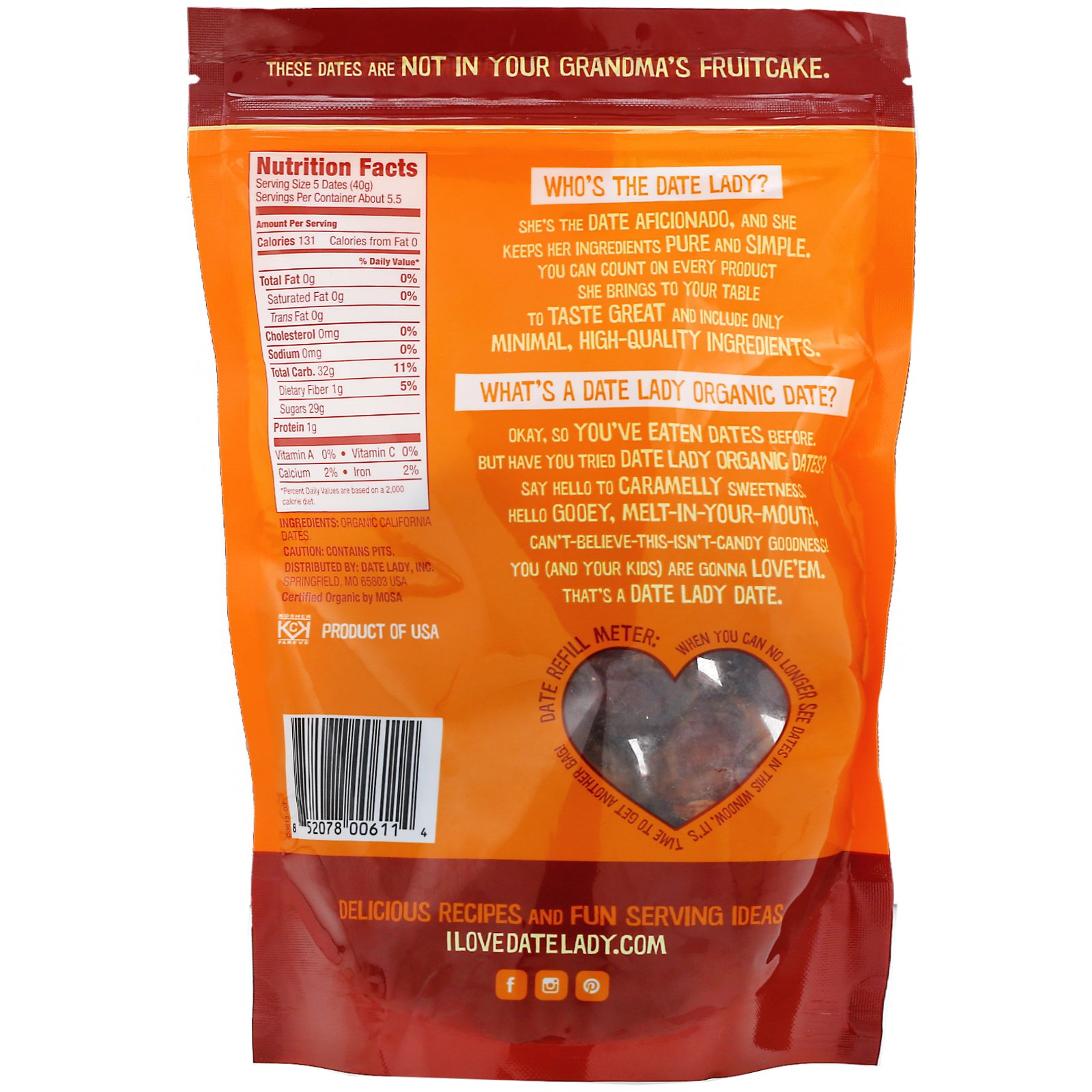 Comprar Date Lady , Tâmaras Orgânicas, 227 g (8 oz) - Imagem 2