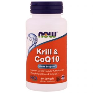 Comprar Now Foods, Krill e CoQ10, 60 Cápsulas Softgel